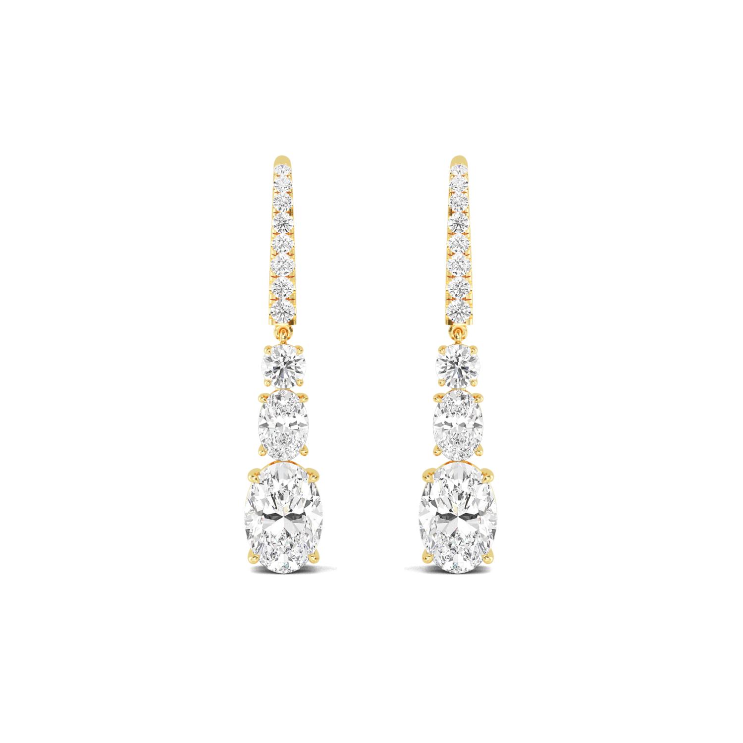 14K Yellow Gold Diamond Earrings