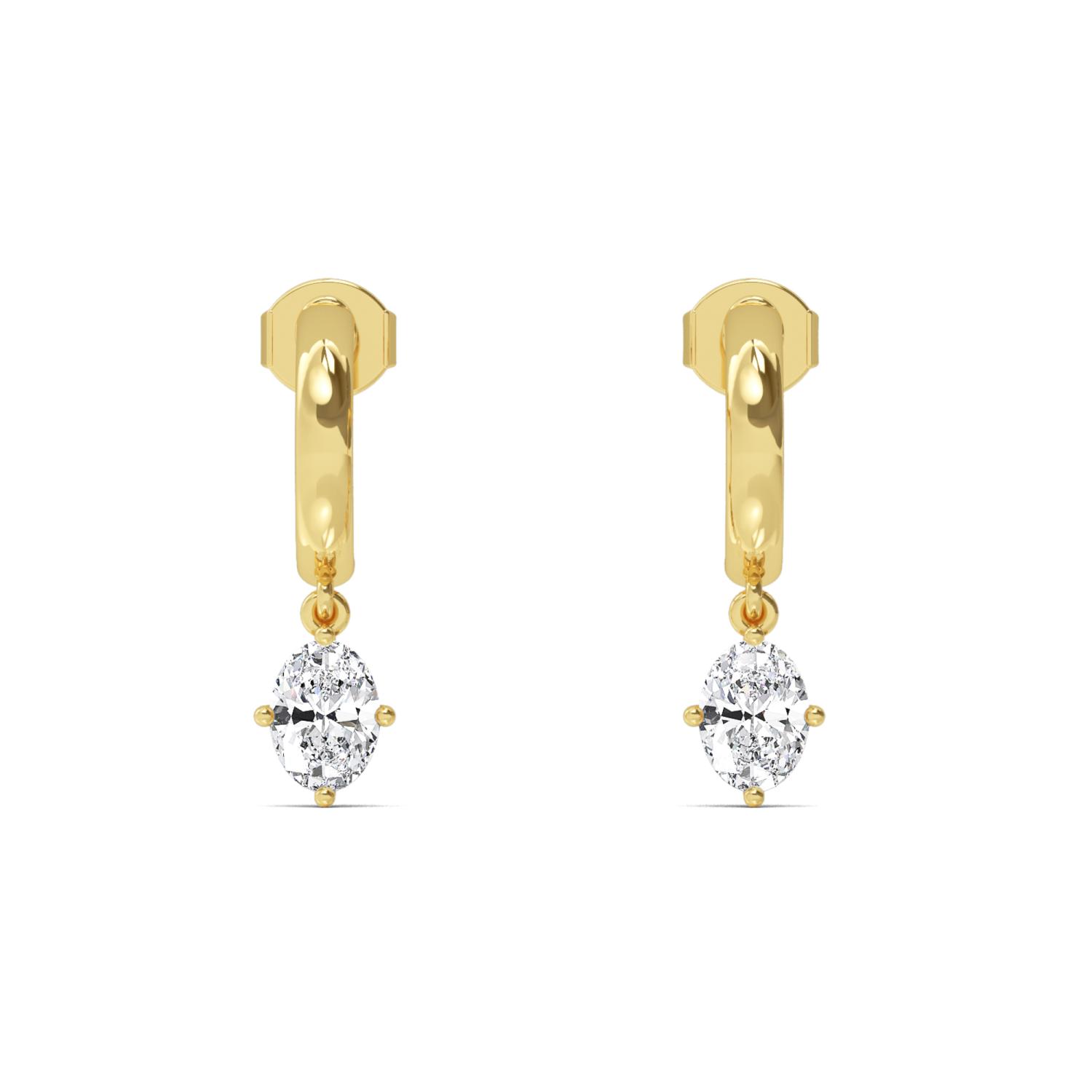 14K Yellow Gold Diamond Earrings