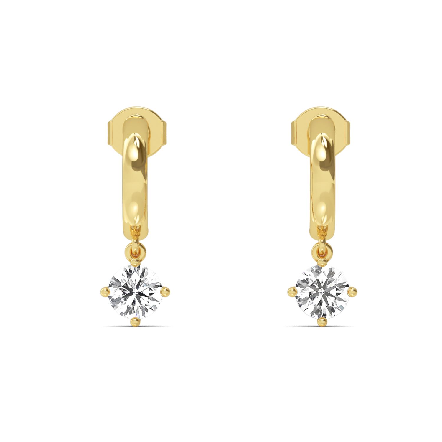 14K Yellow Gold Diamond Earrings