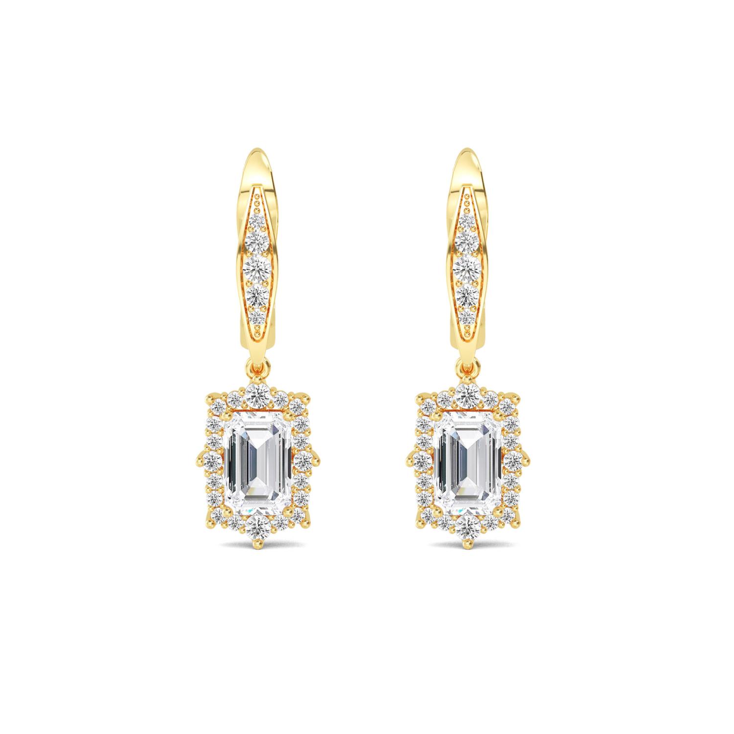 14K Yellow Gold Diamond Earrings