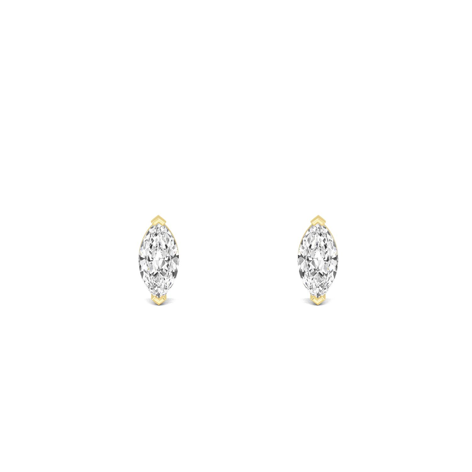 14K Yellow Gold Diamond Earrings