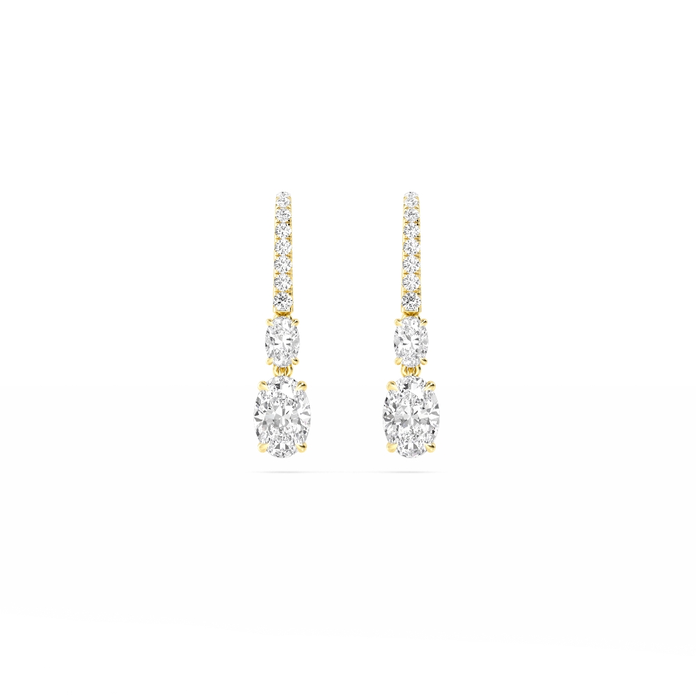 14K Yellow Gold Diamond Drop Earrings
