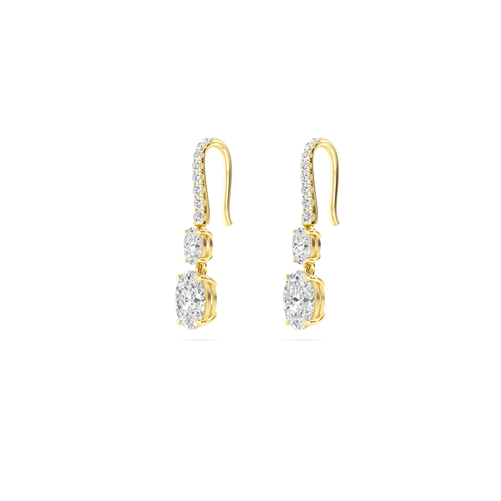 14K Yellow Gold Diamond Drop Earrings