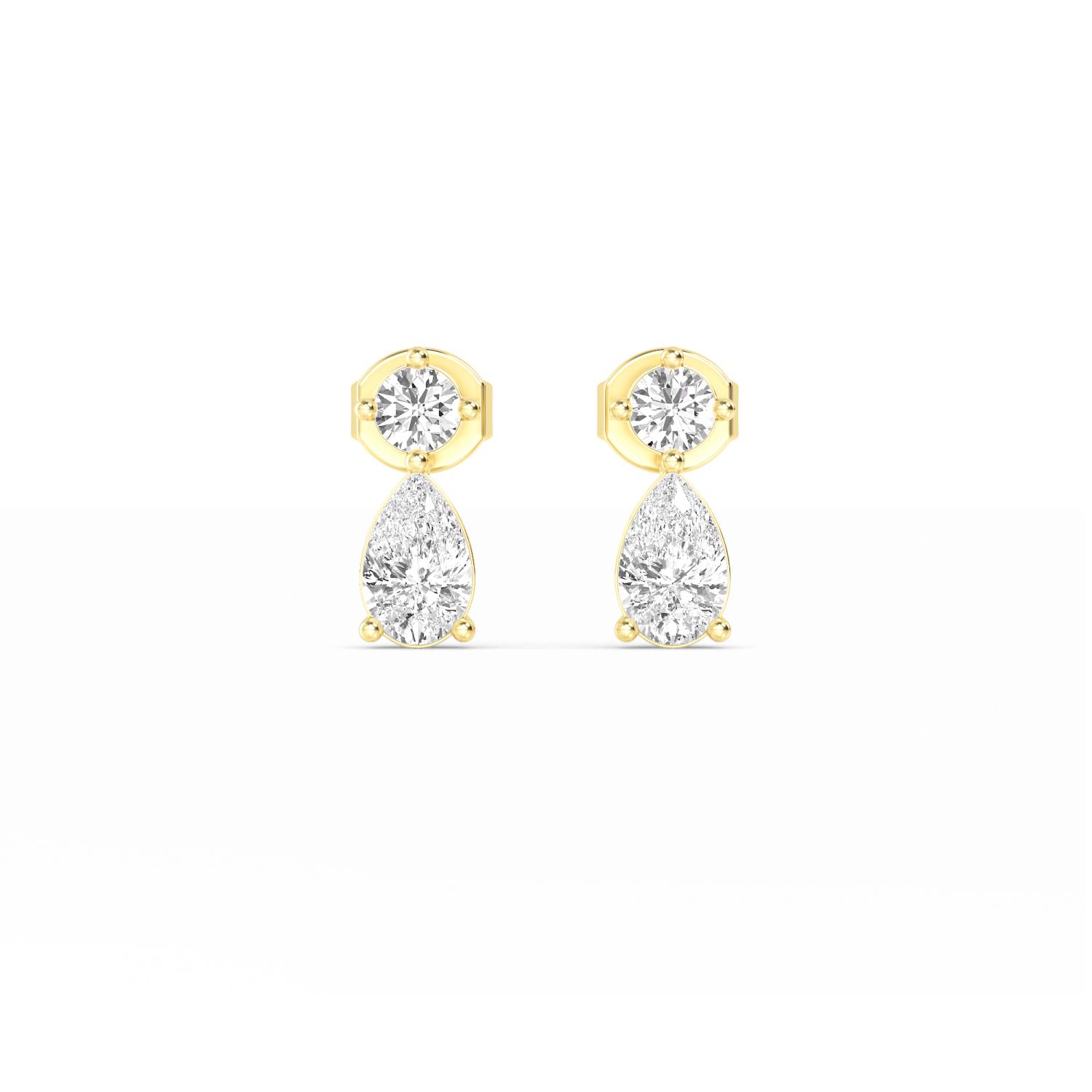 14K Yellow Gold Diamond Earrings