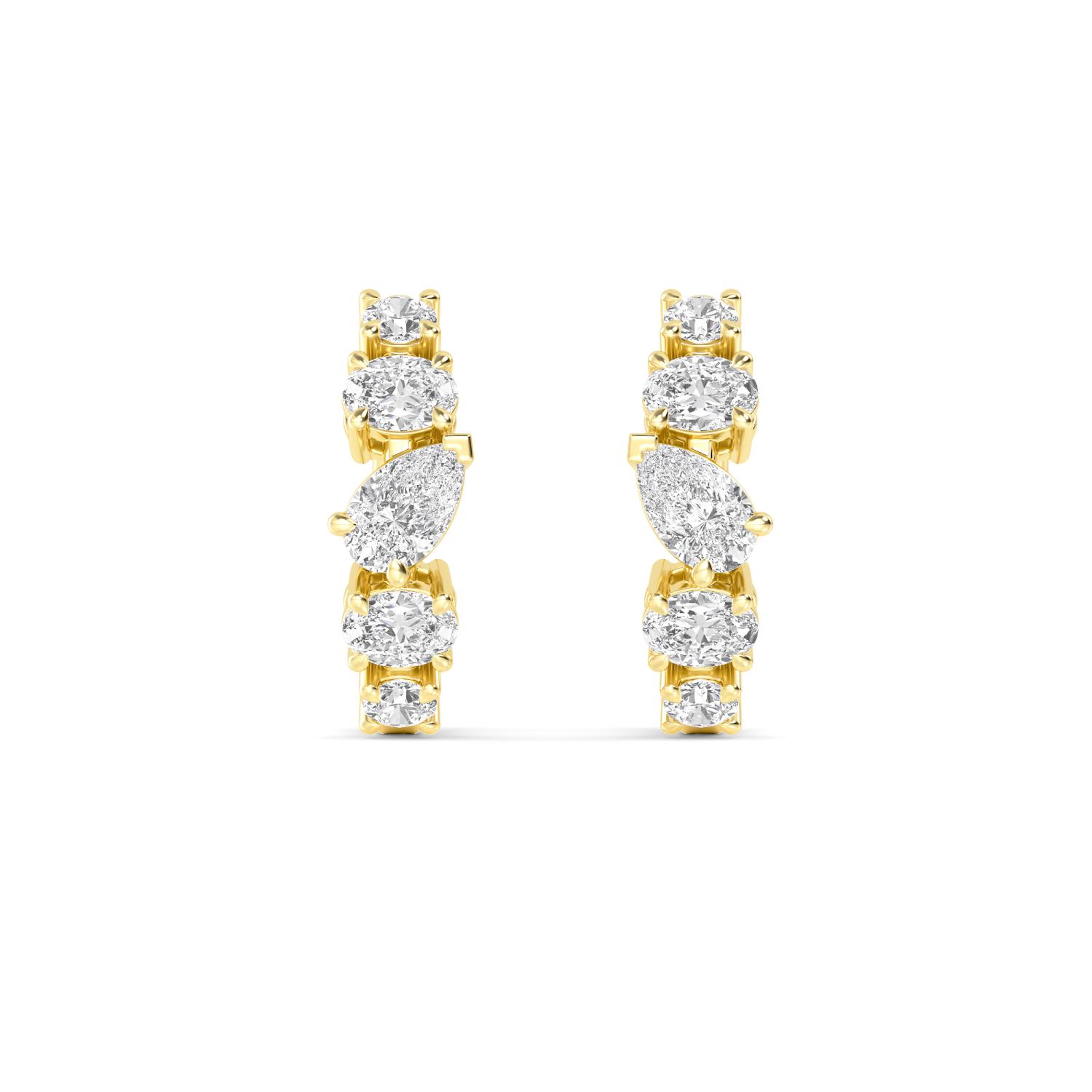 14K Yellow Gold Diamond Earrings