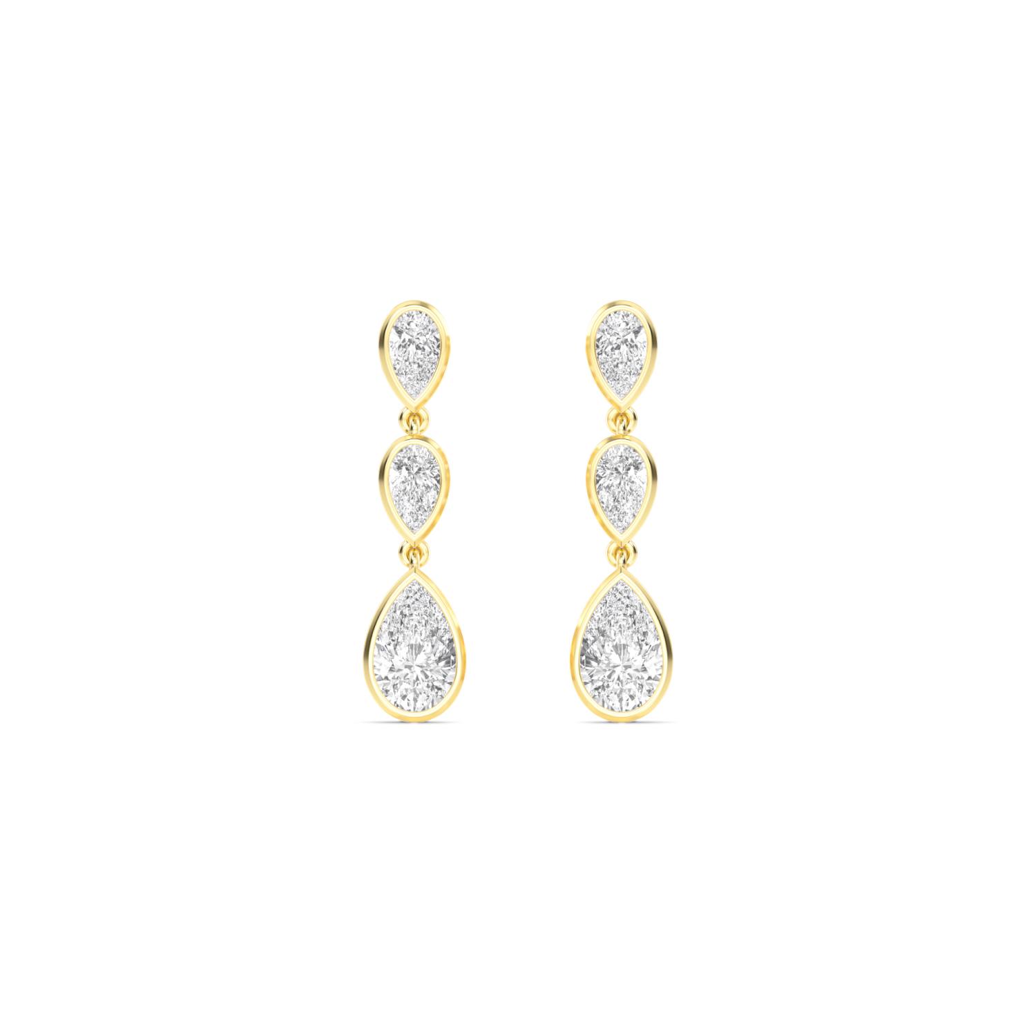 14K Yellow Gold Diamond Earrings