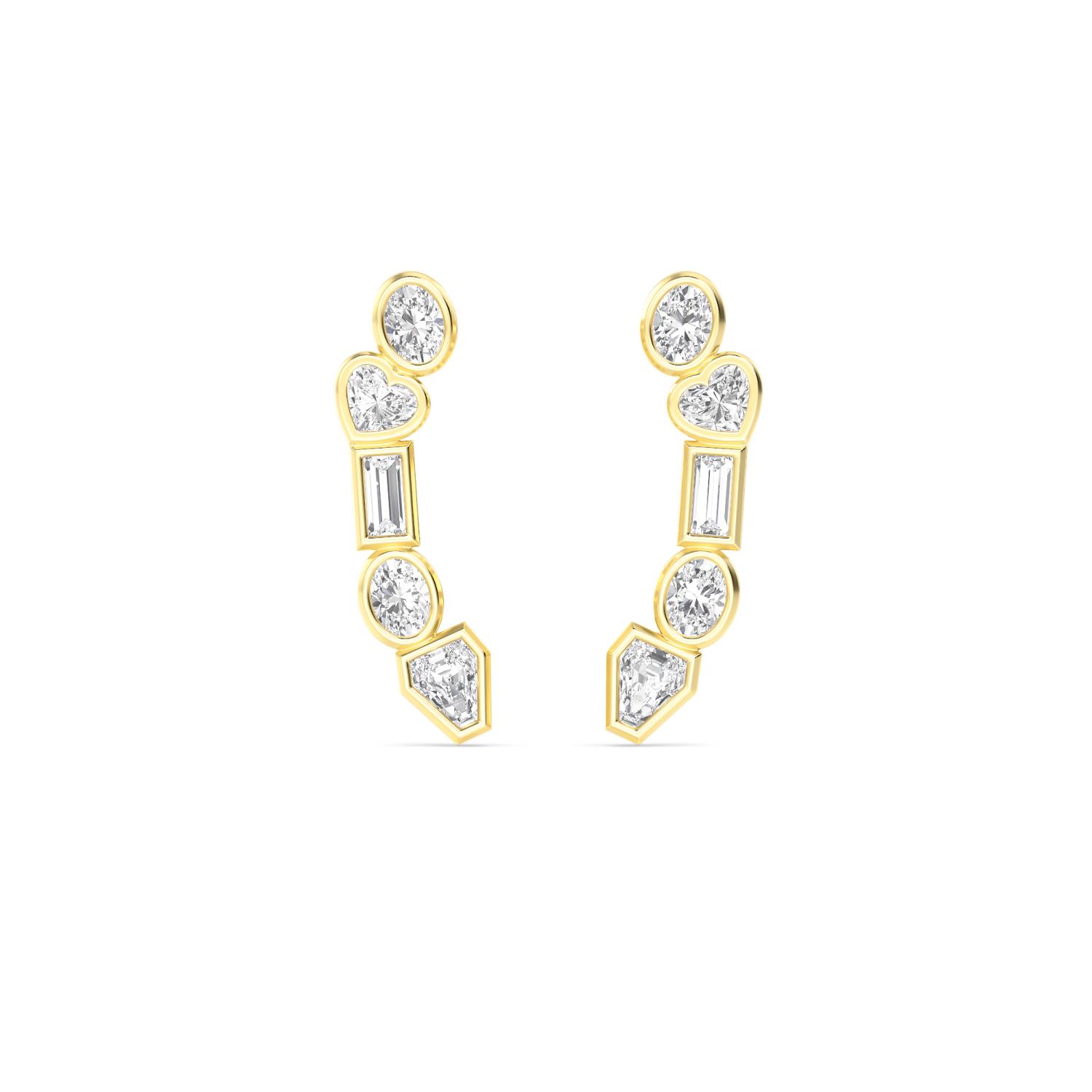 14K Yellow Gold Diamond Earrings