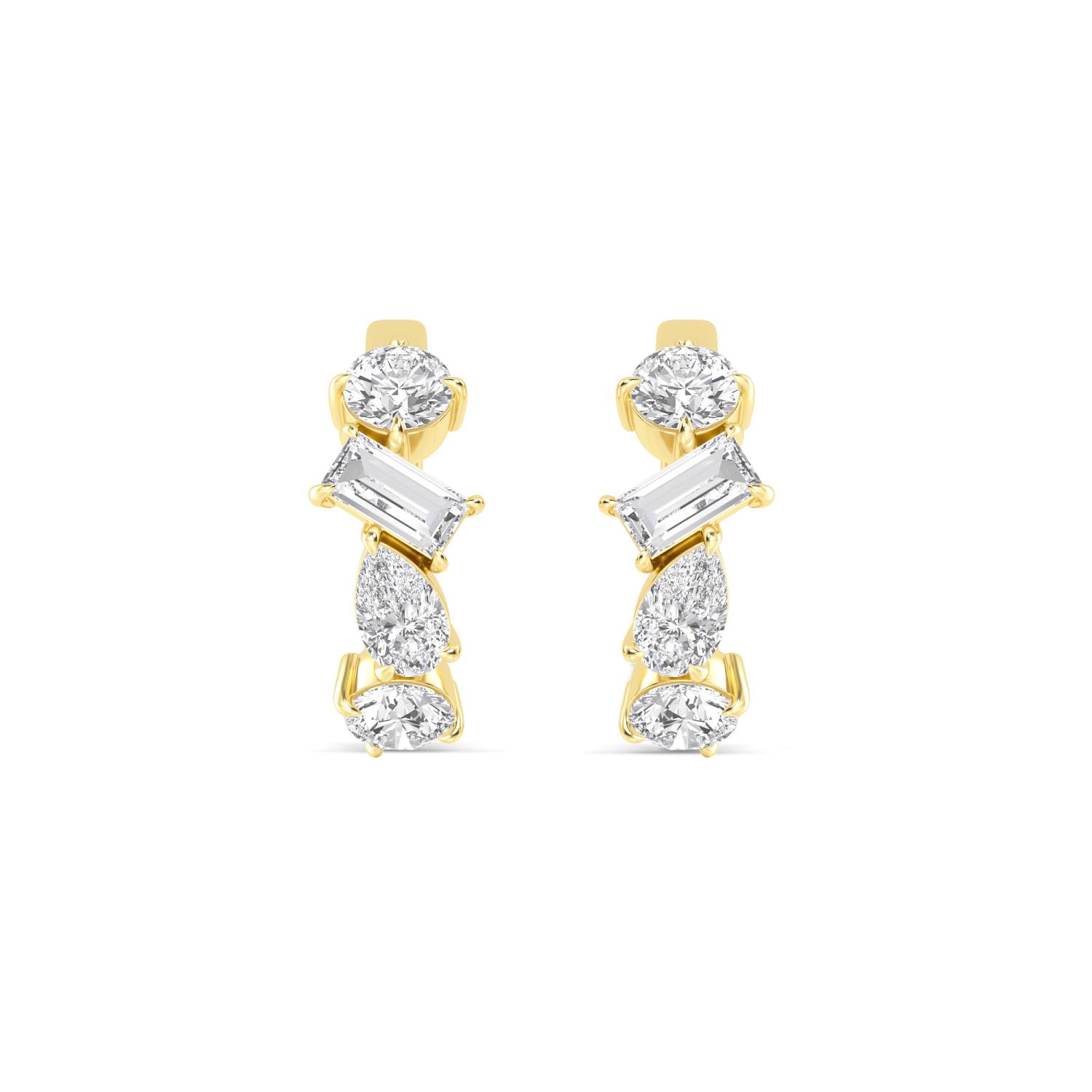 14K Yellow Gold Diamond Earrings