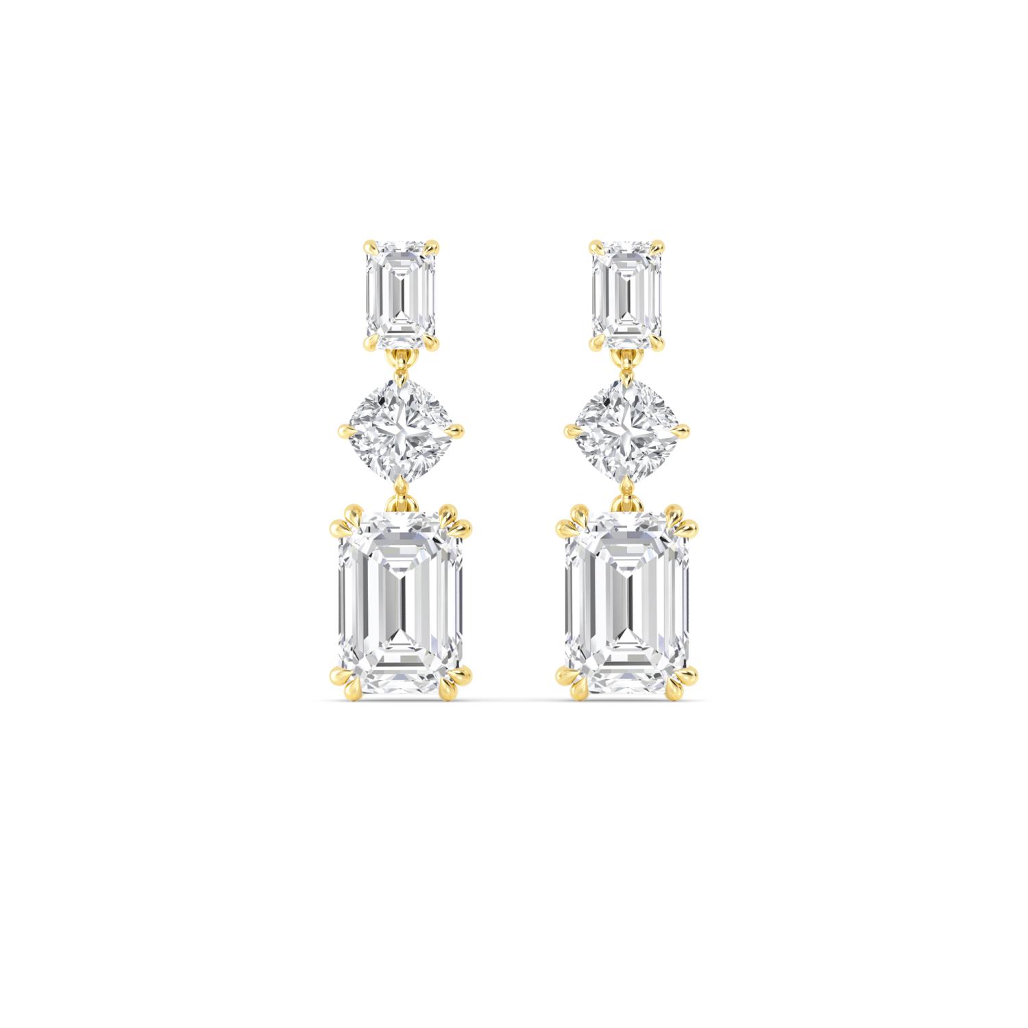 14K Yellow Gold Diamond Earrings