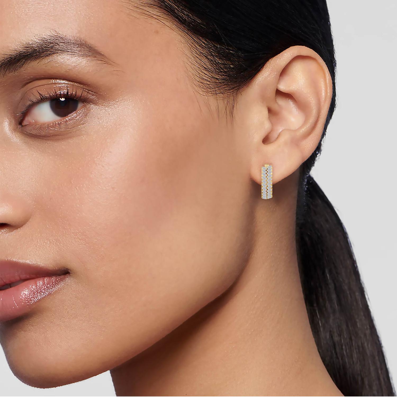 14K Yellow Gold Diamond Earrings