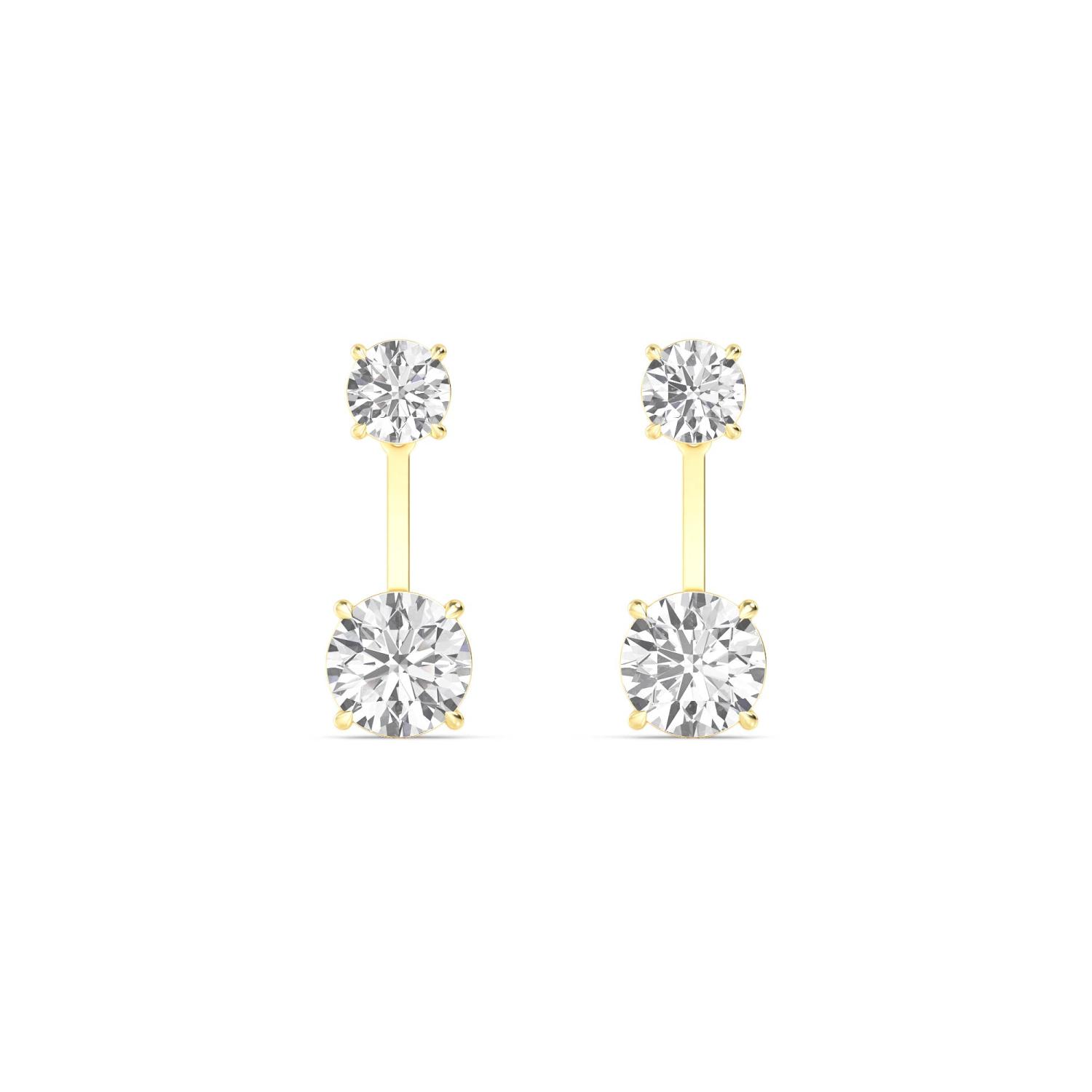 14K Yellow Gold Diamond Earrings