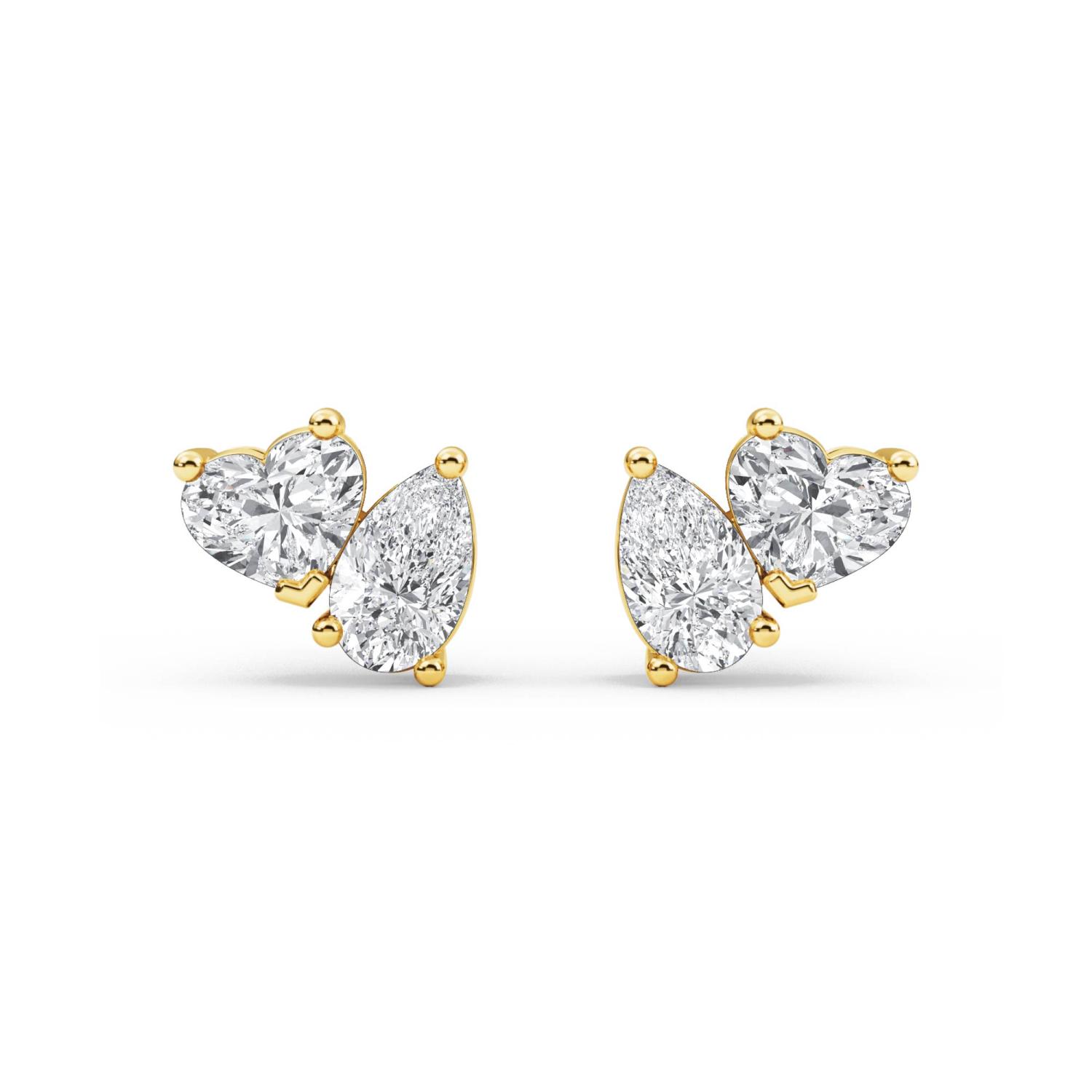 14K Yellow Gold Diamond Earrings