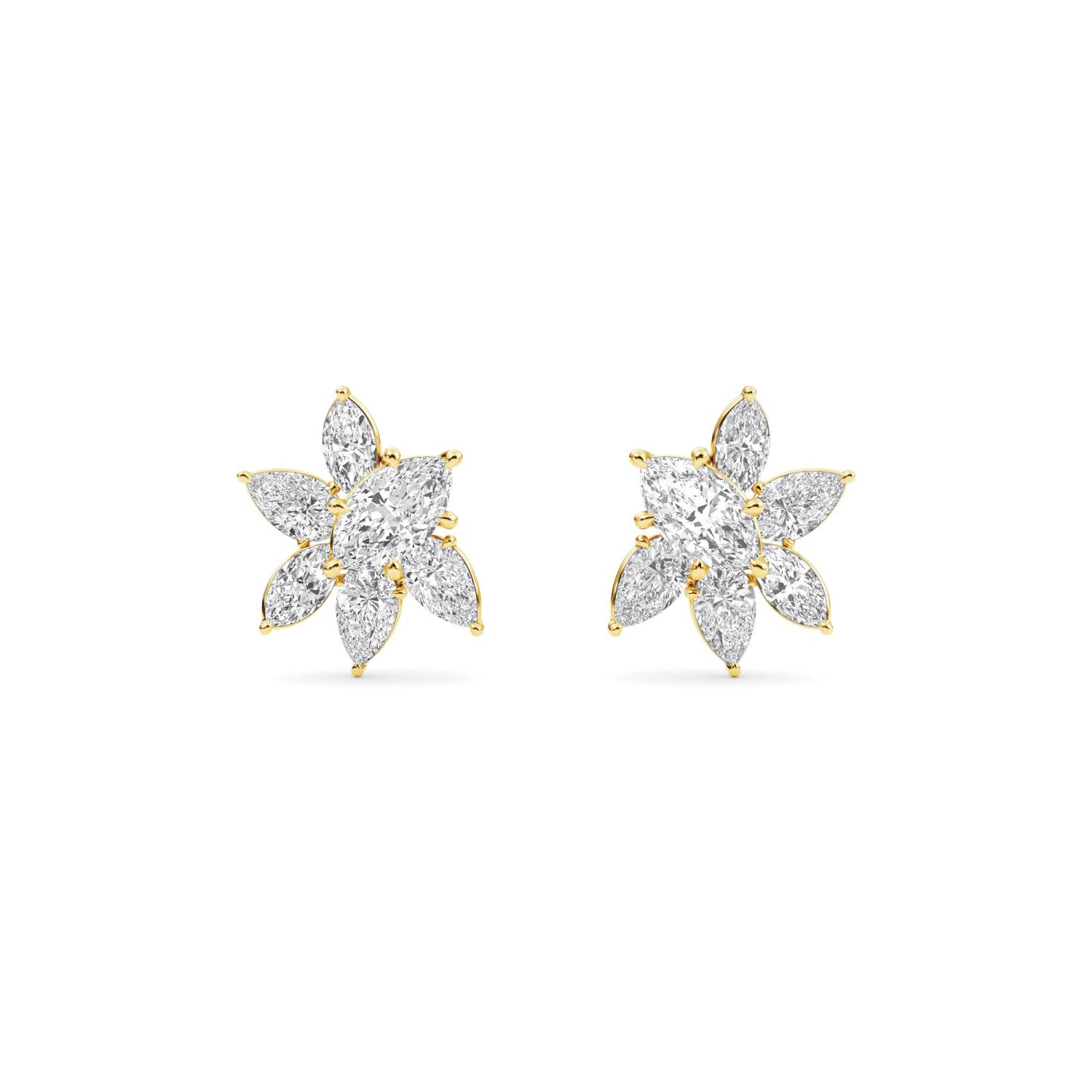 14K Yellow Gold Diamond Earrings