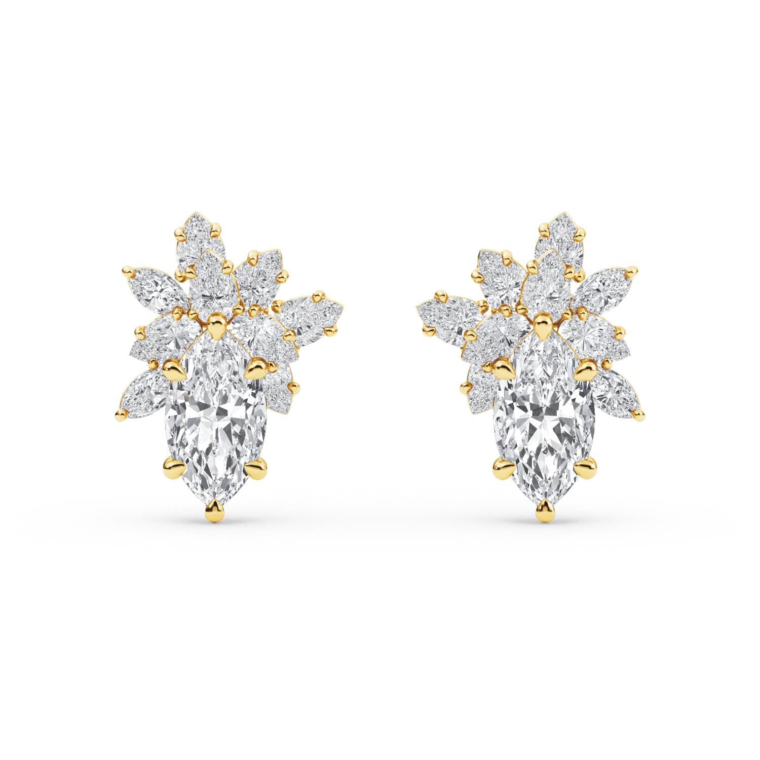 14K Yellow Gold Diamond Earrings