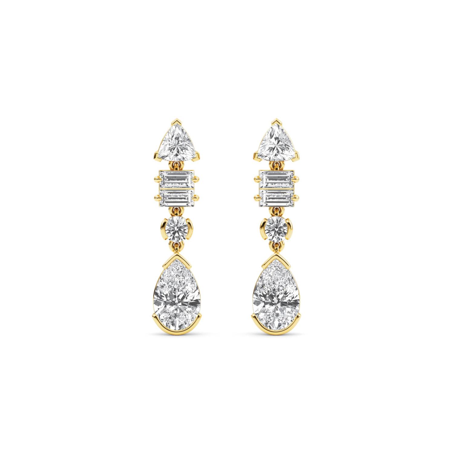 14K Yellow Gold Diamond Earrings