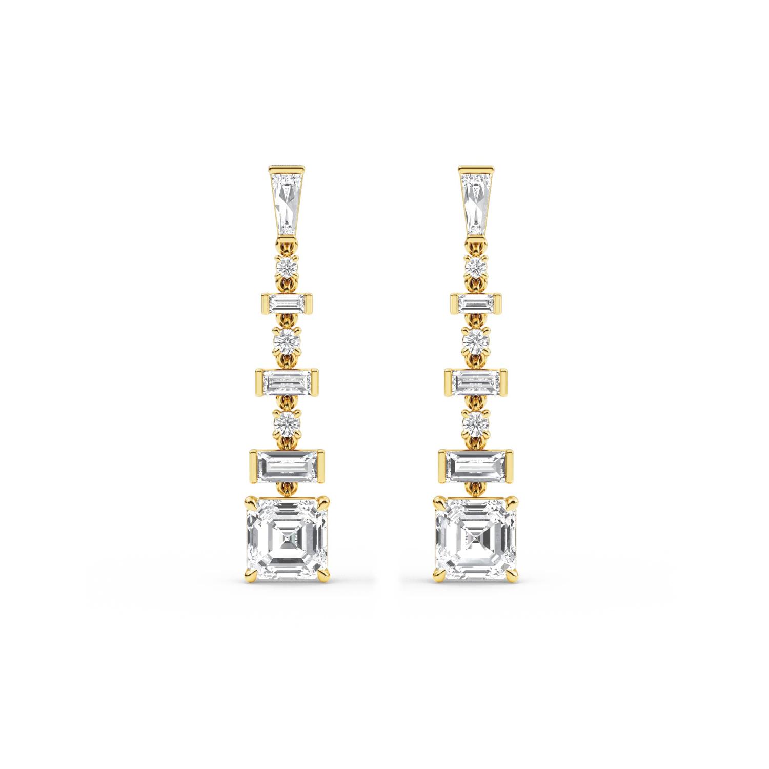 14K Yellow Gold Diamond Earrings