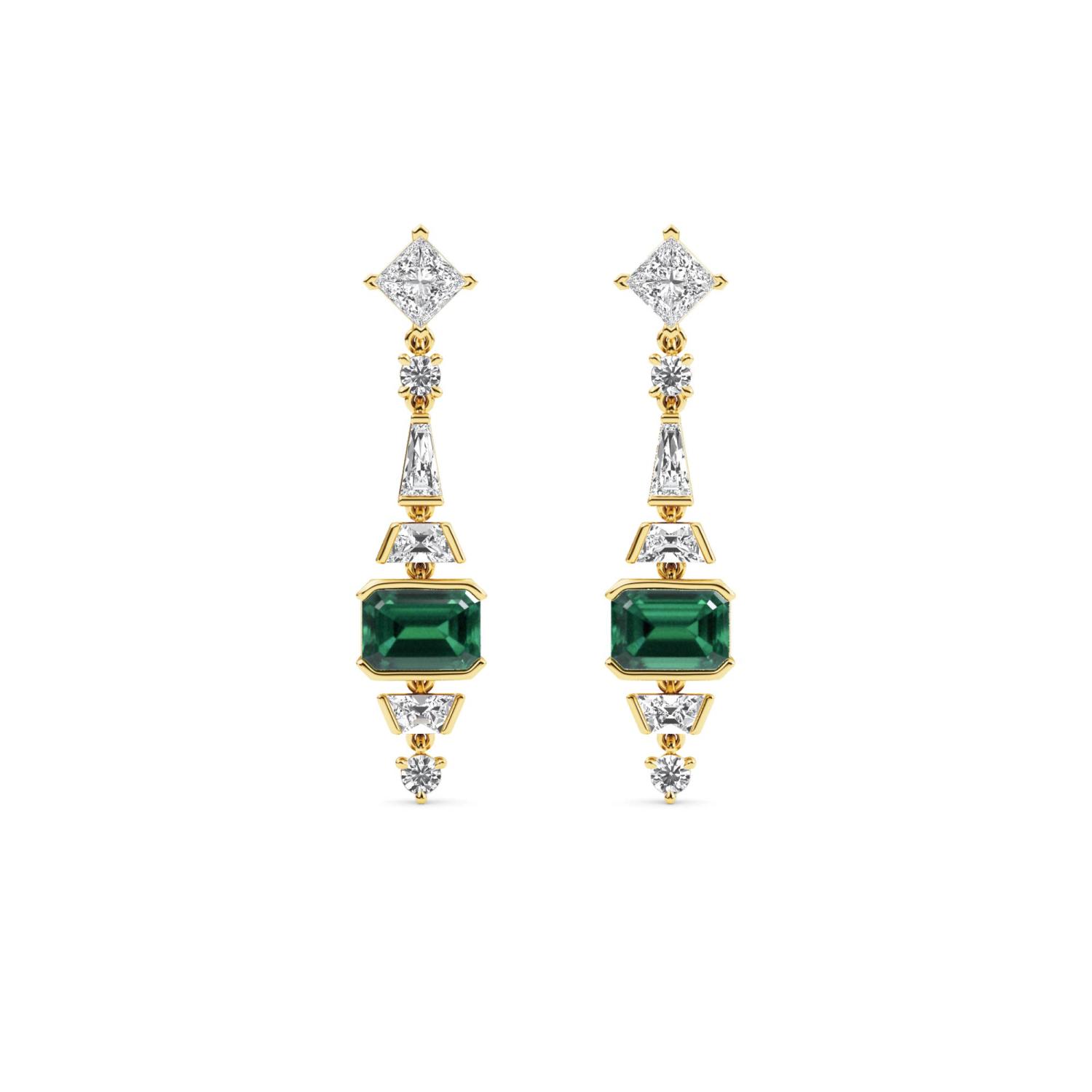 14K Yellow Gold Diamond Earrings