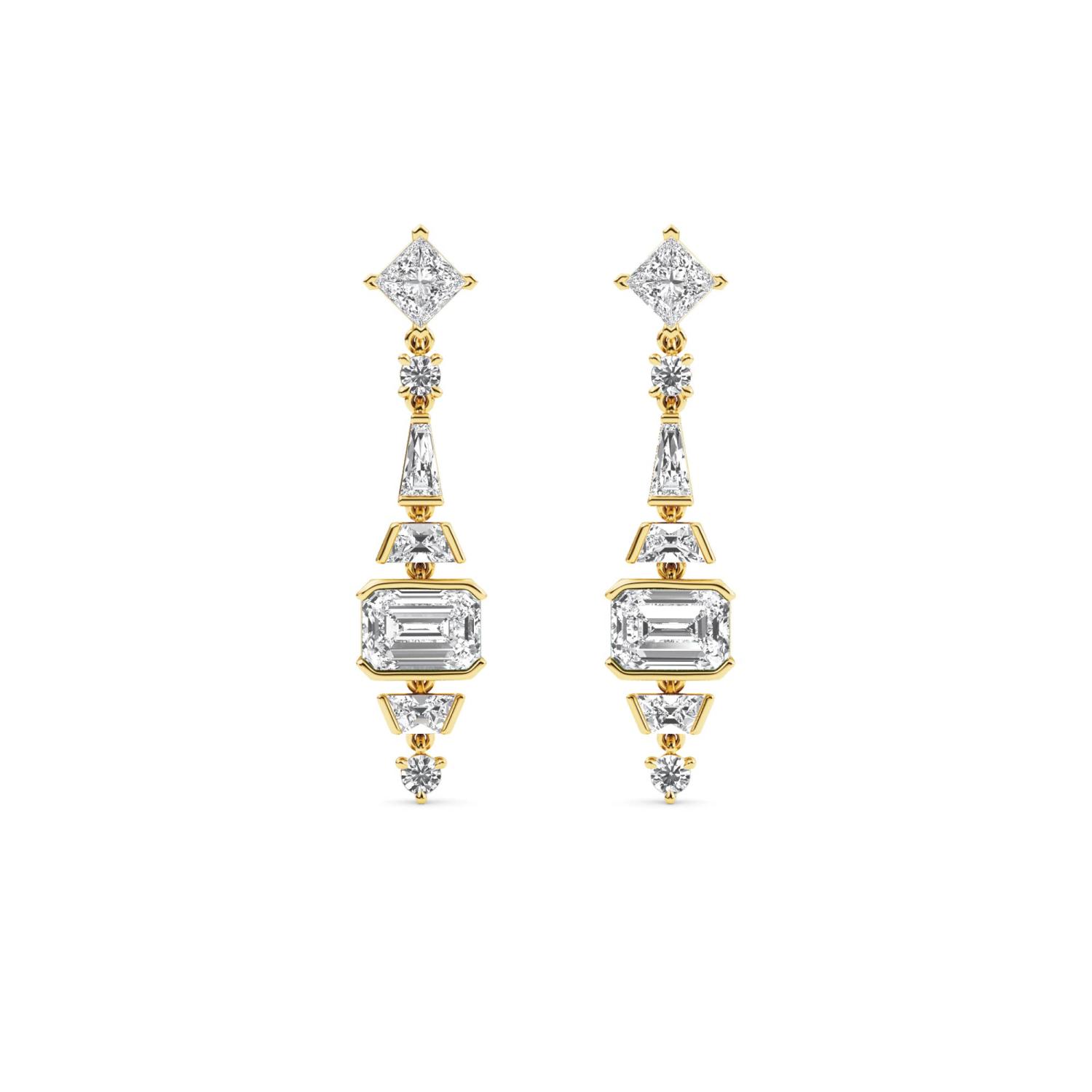 14K Yellow Gold Diamond Earrings _D