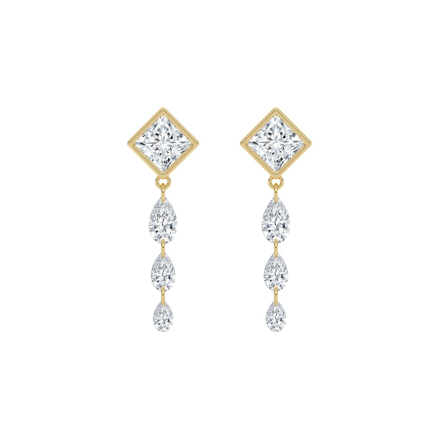 14K Yellow Gold Diamond Earrings
