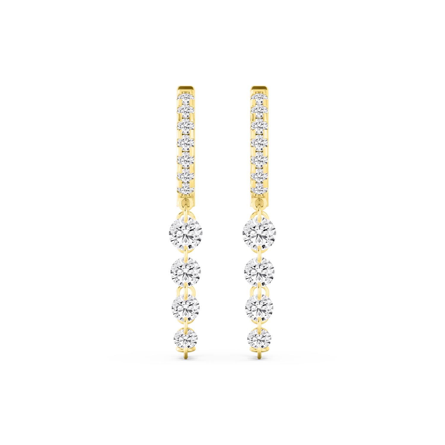 14K Yellow Gold Diamond Earrings