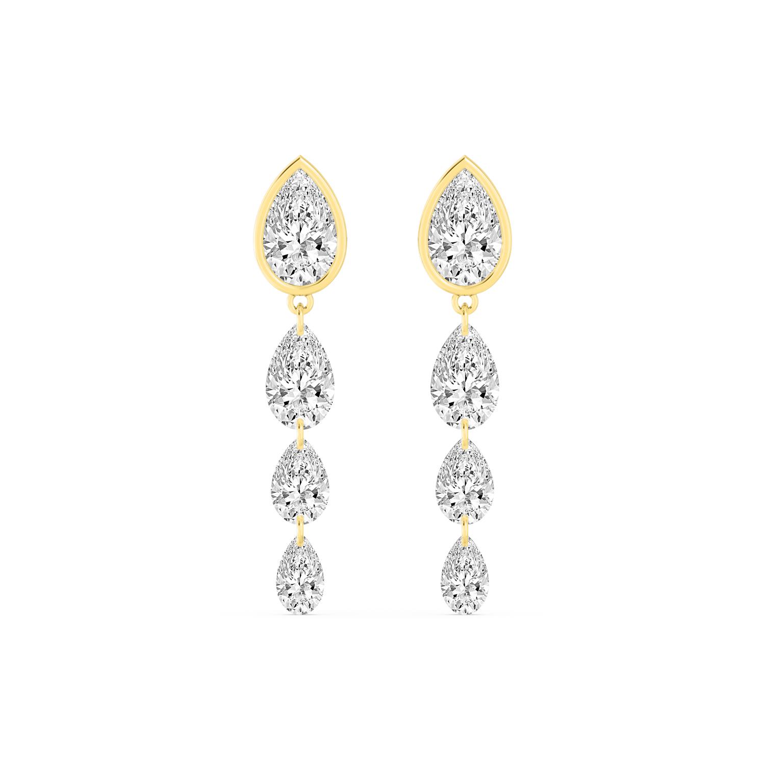 14K Yellow Gold Diamond Earrings