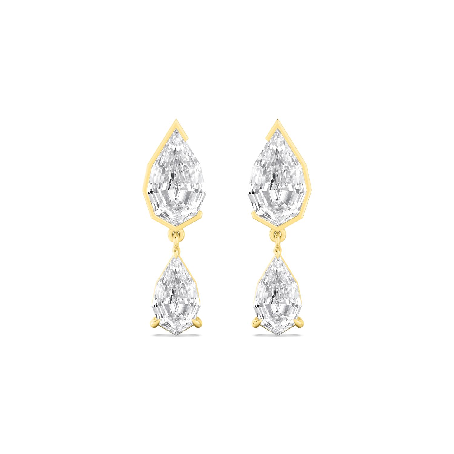 14K Yellow Gold Diamond Earrings