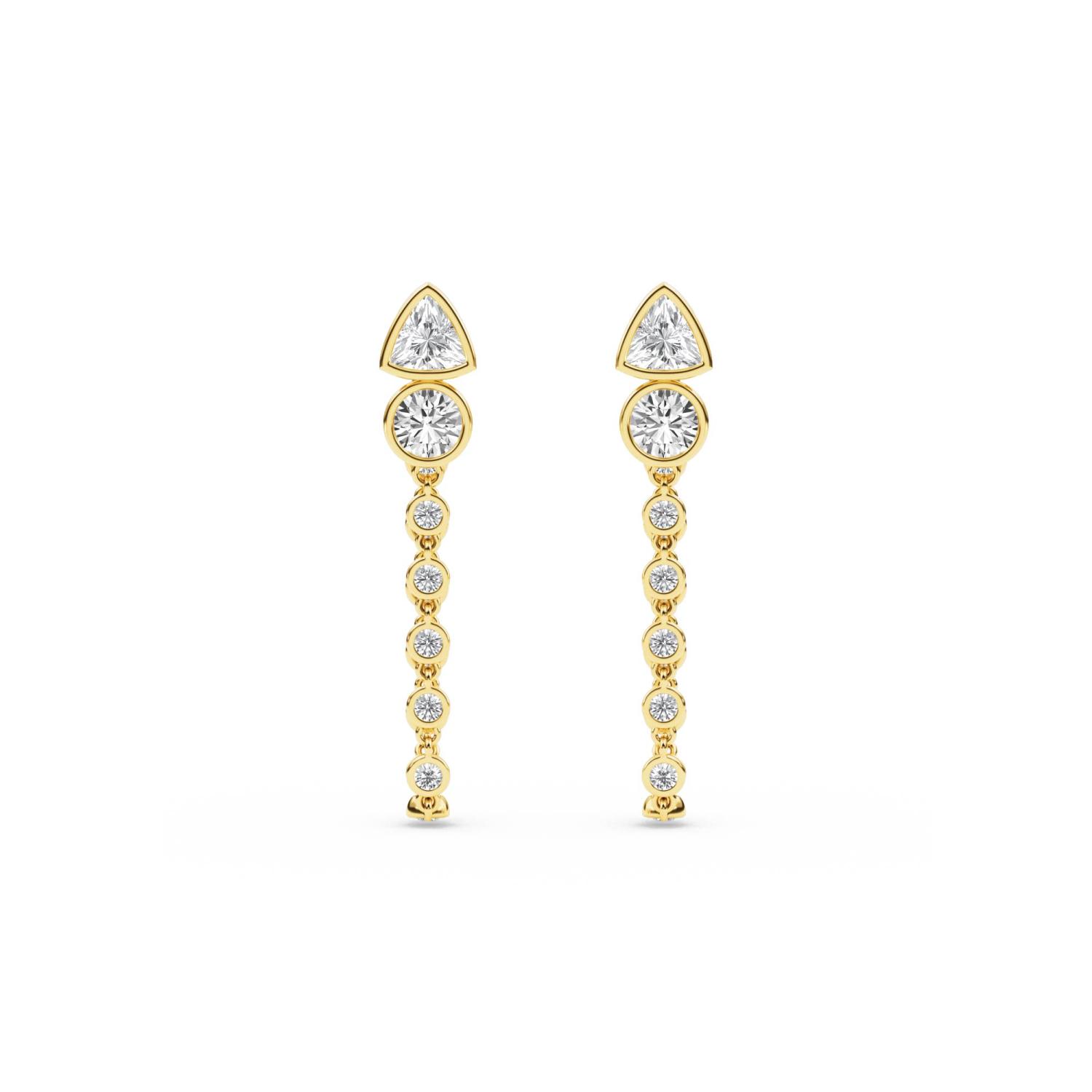 14K Yellow Gold Diamond Earrings