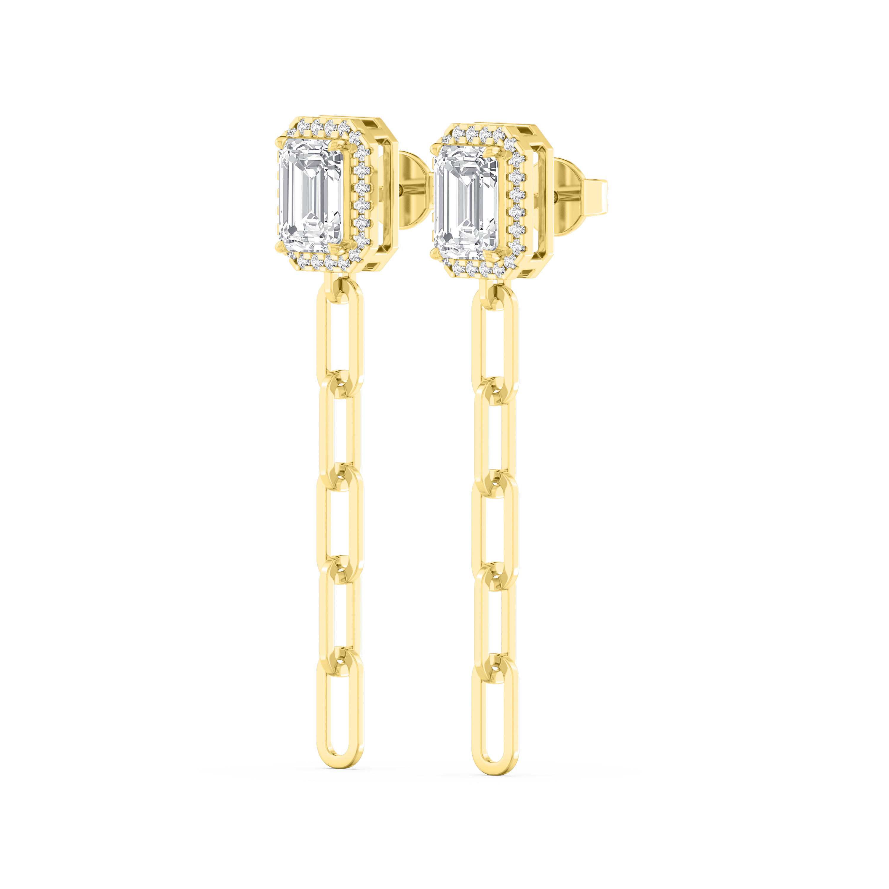 14K Yellow Gold Diamond Earrings