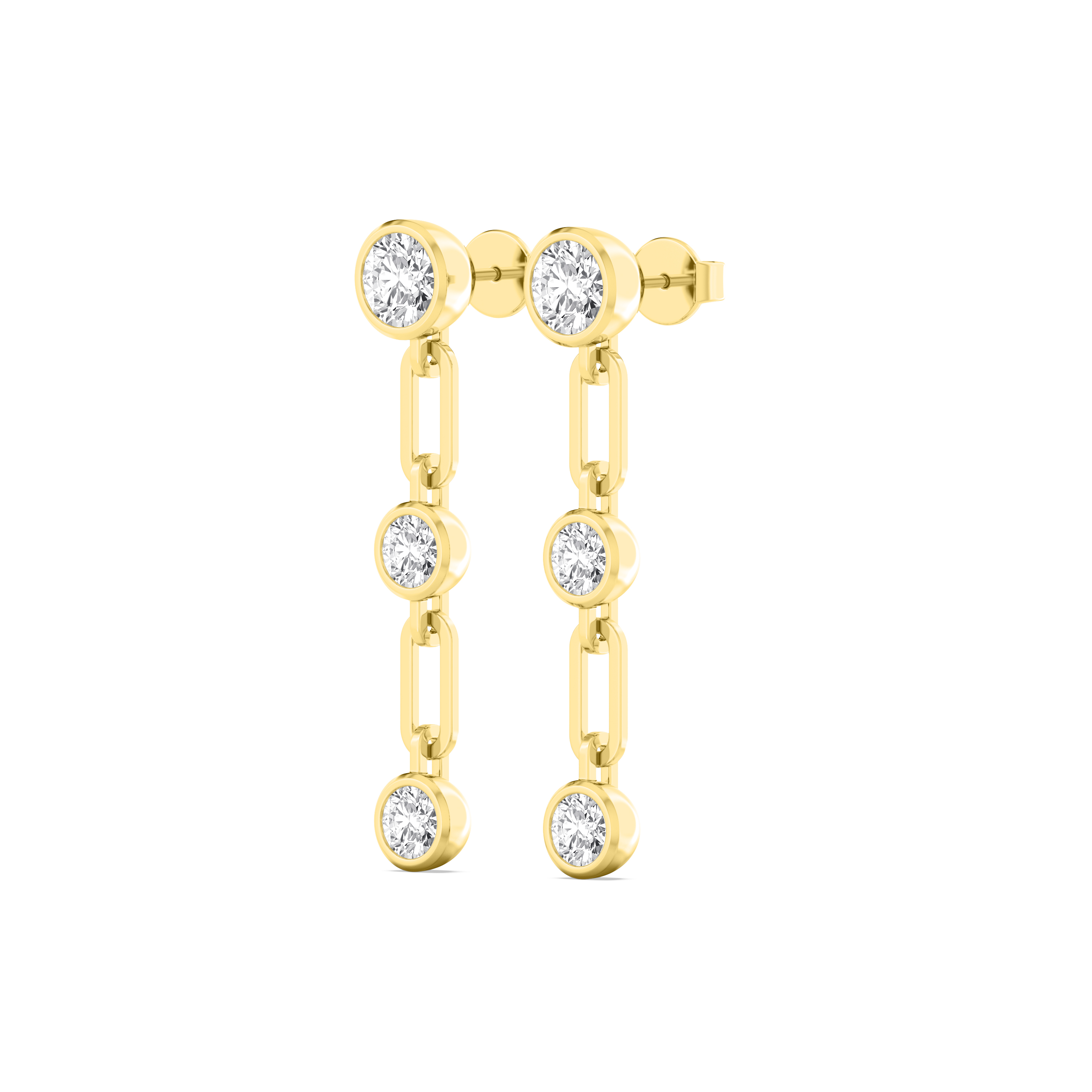 14K Yellow Gold Diamond Earrings