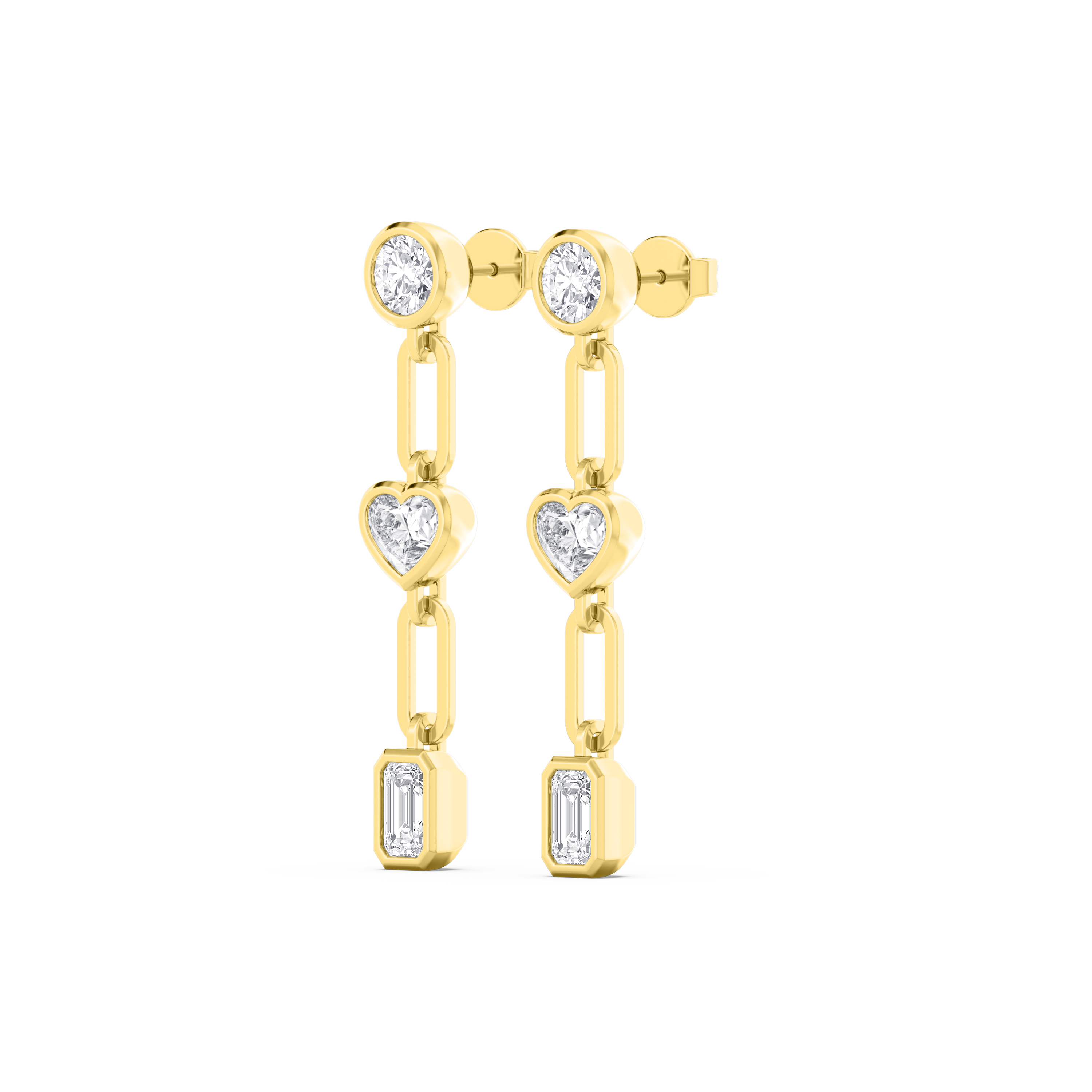 14K Yellow Gold Diamond Earrings