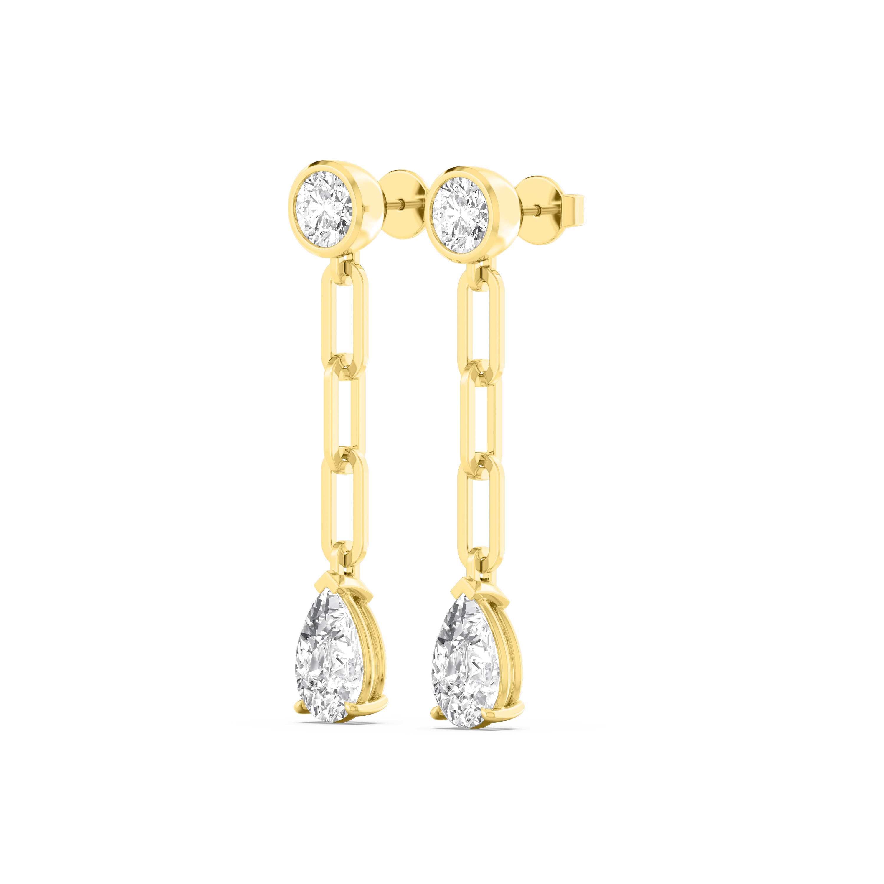 14K Yellow Gold Diamond Earrings