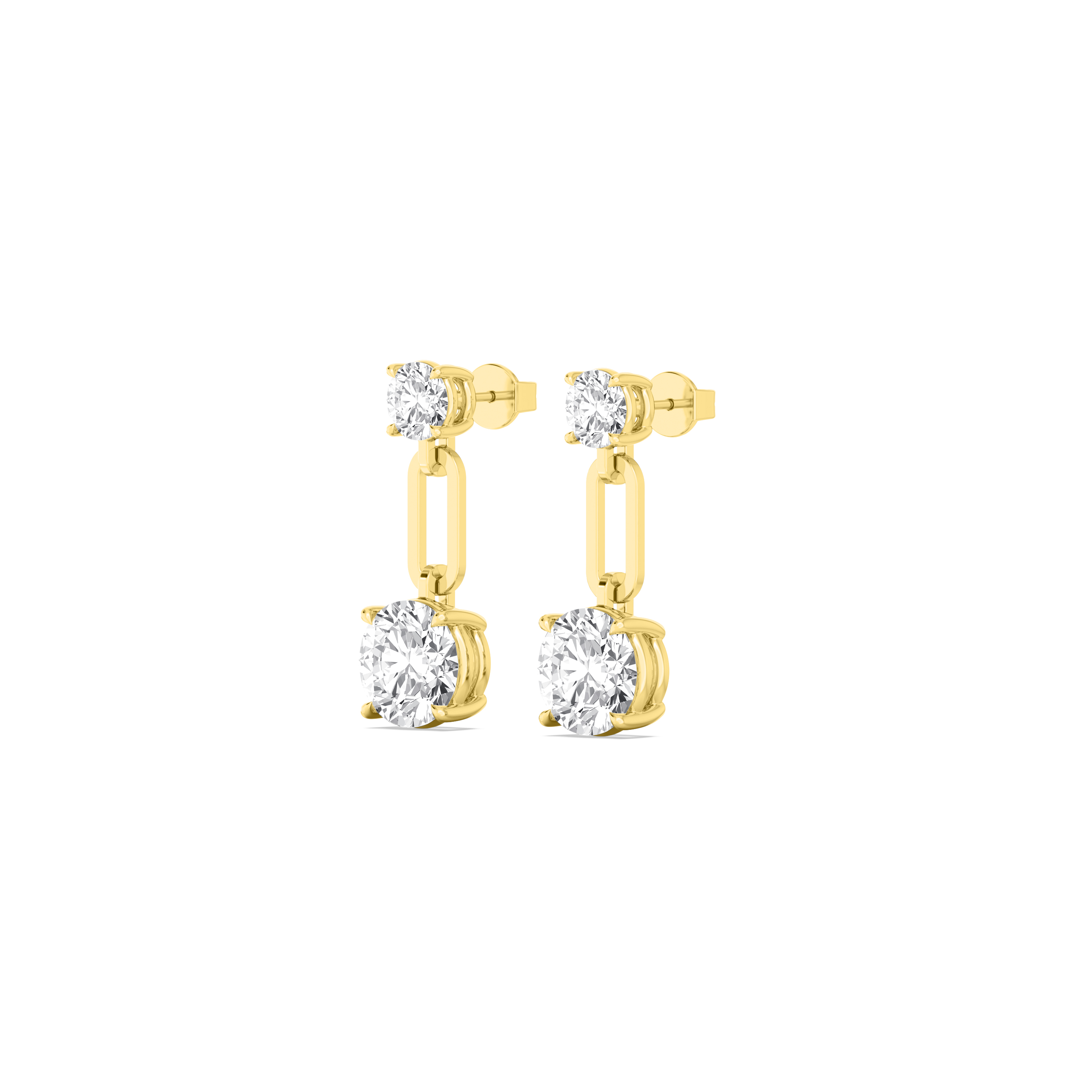 14K Yellow Gold Diamond Earrings