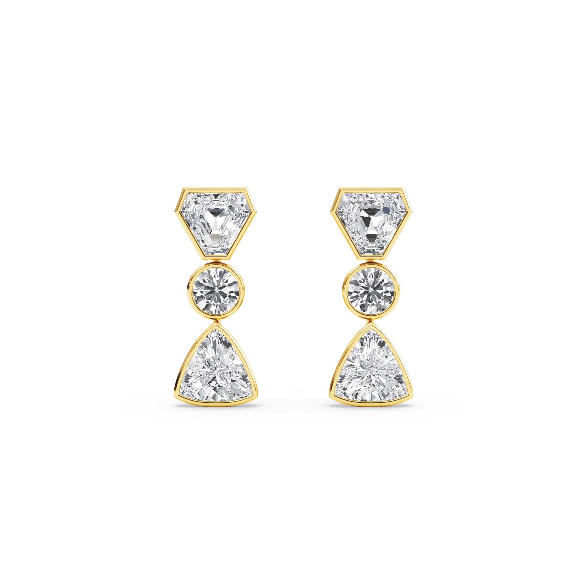 14K Yellow Gold Diamond Earrings