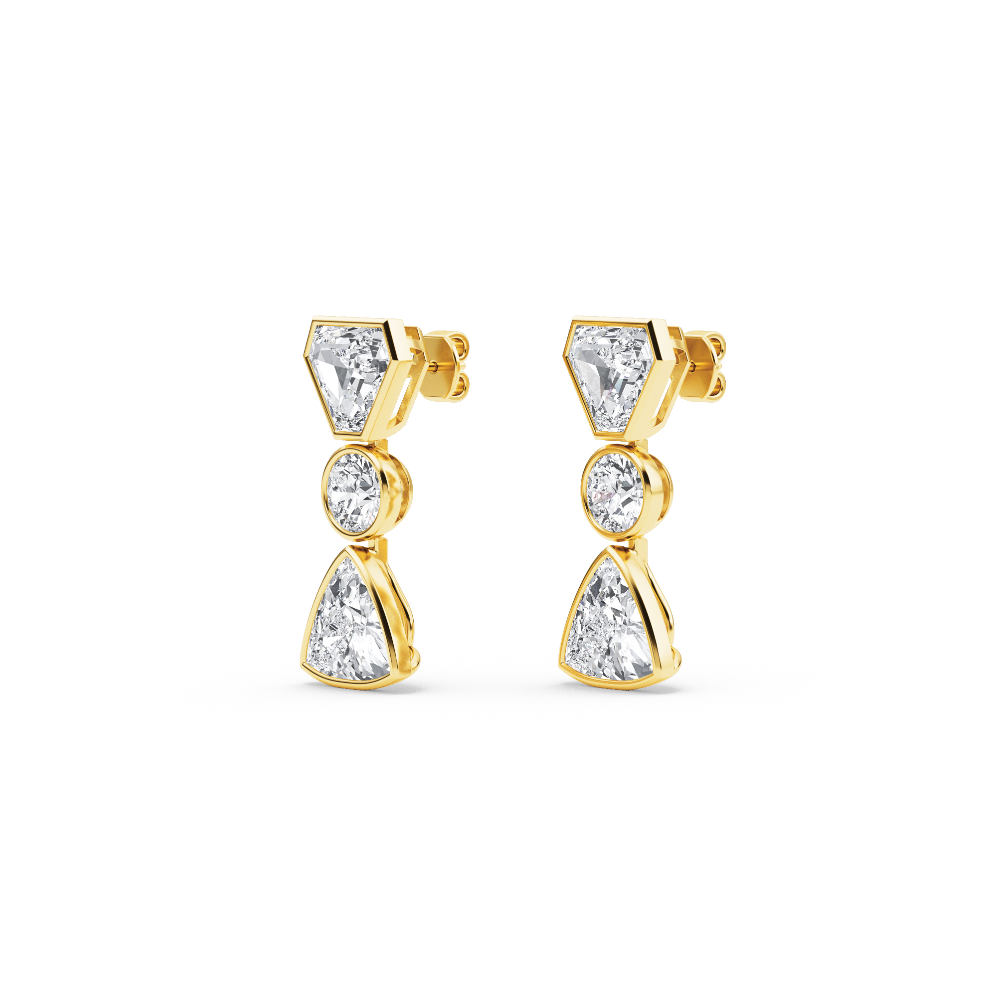 14K Yellow Gold Diamond Earrings