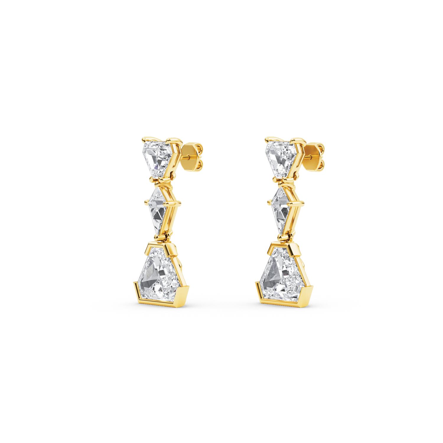 14K Yellow Gold Diamond Earrings