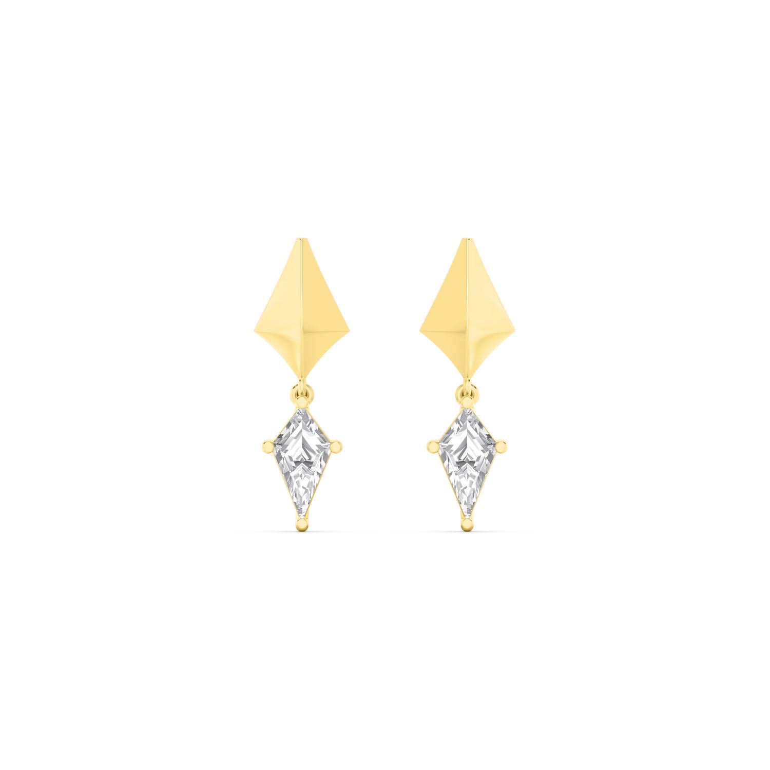 14K Yellow Gold Diamond Earrings