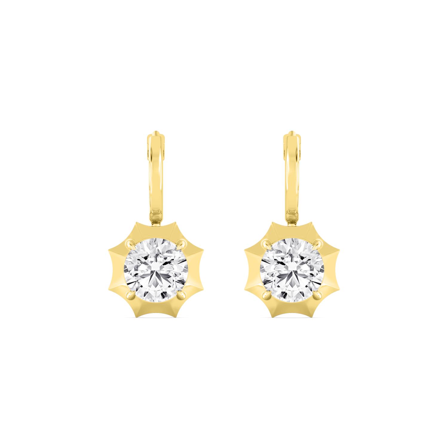 14K Yellow Gold Diamond Earrings