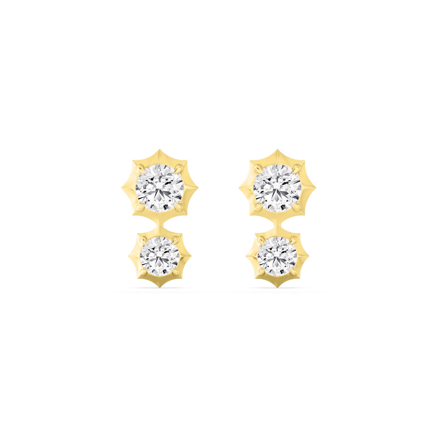 14K Yellow Gold Diamond Earrings