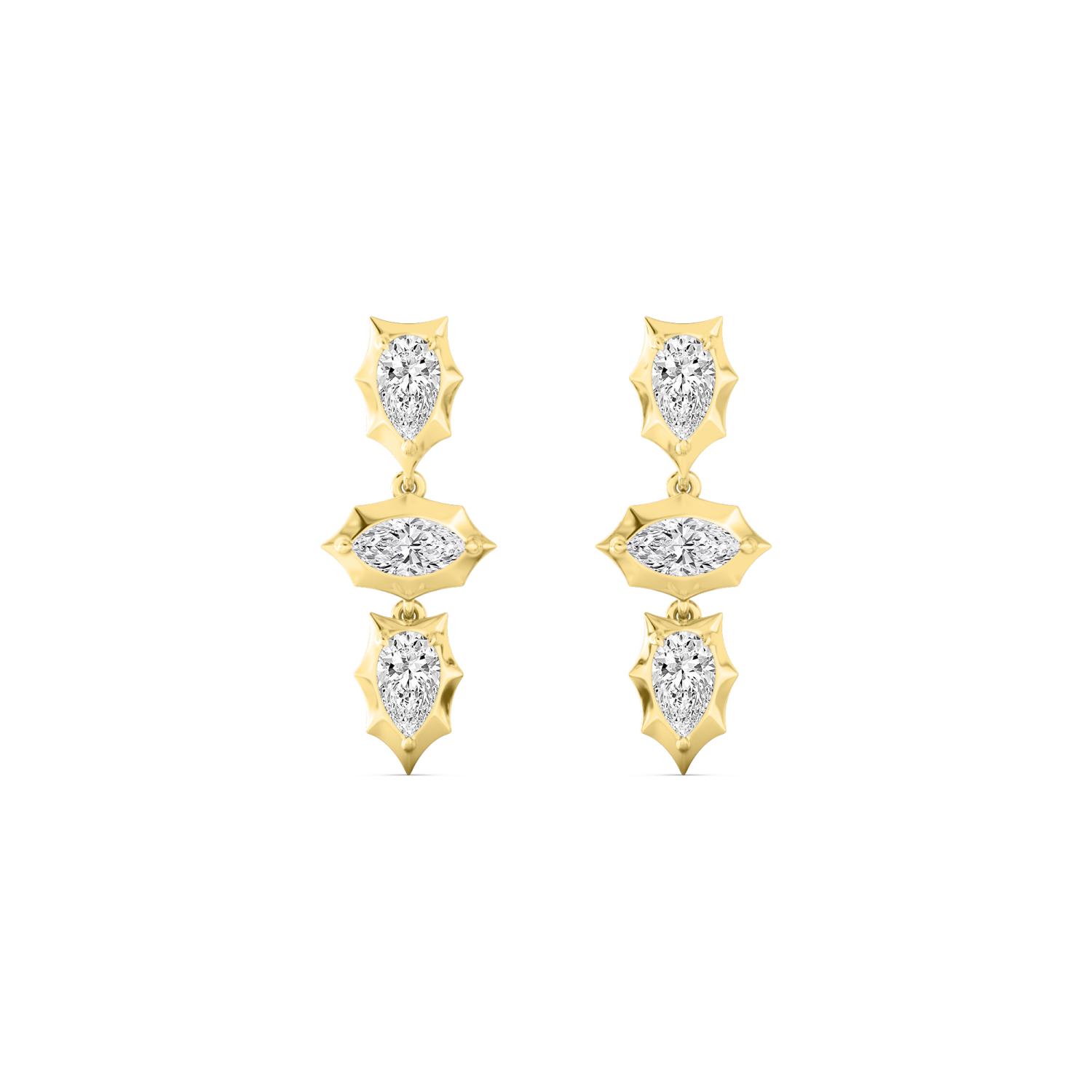 14K Yellow Gold Diamond Earrings