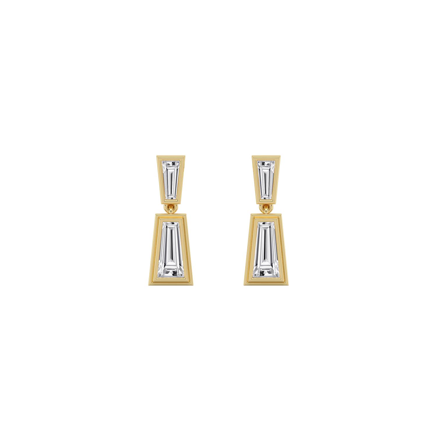 14K Yellow Gold Diamond Earrings