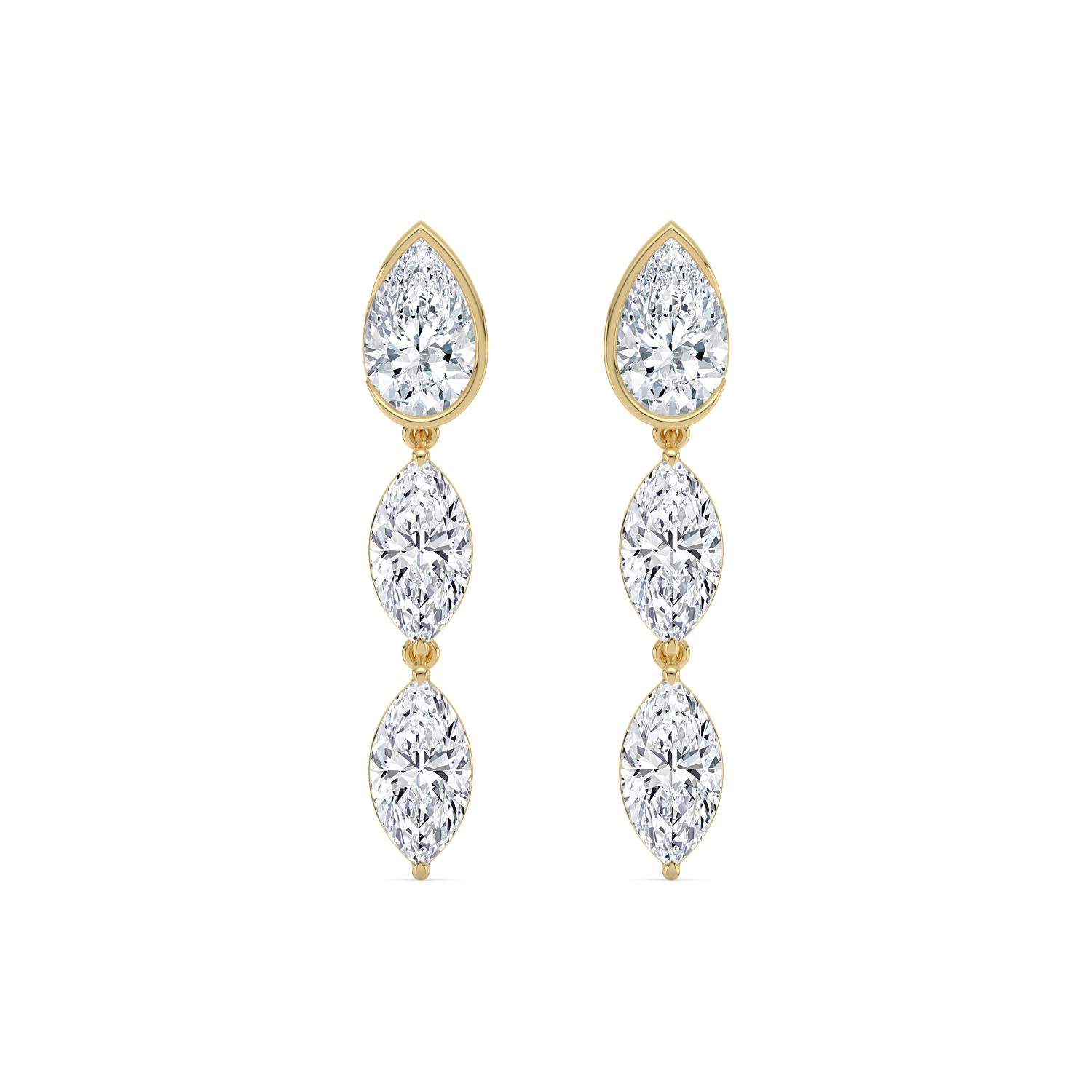 14K Yellow Gold Diamond Earrings