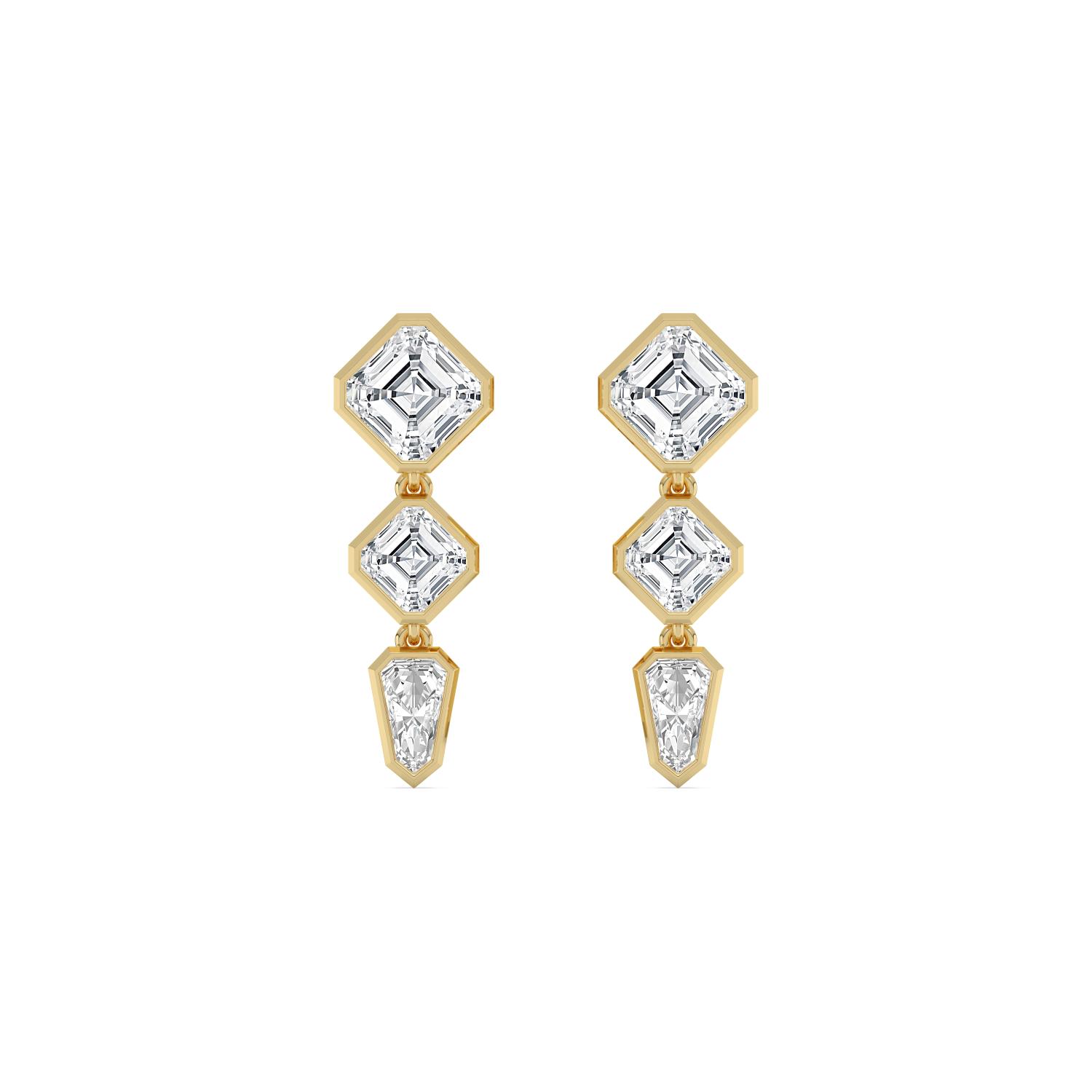 14K Yellow Gold Diamond Earrings