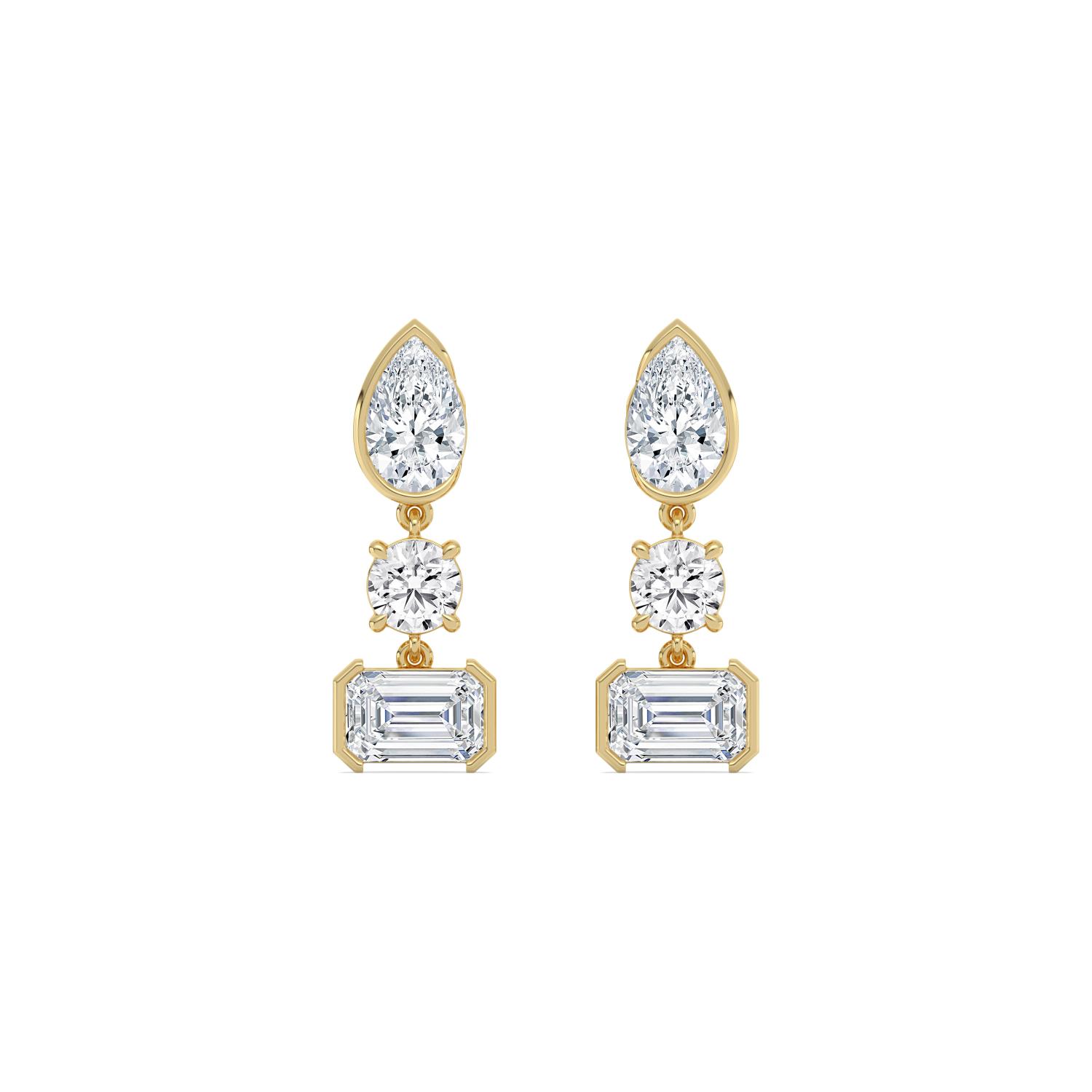 14K Yellow Gold Diamond Earrings