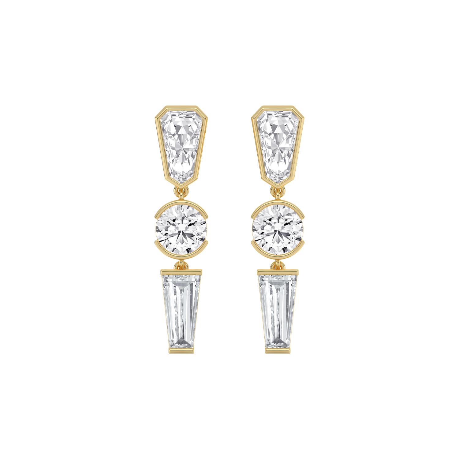 14K Yellow Gold Diamond Earrings