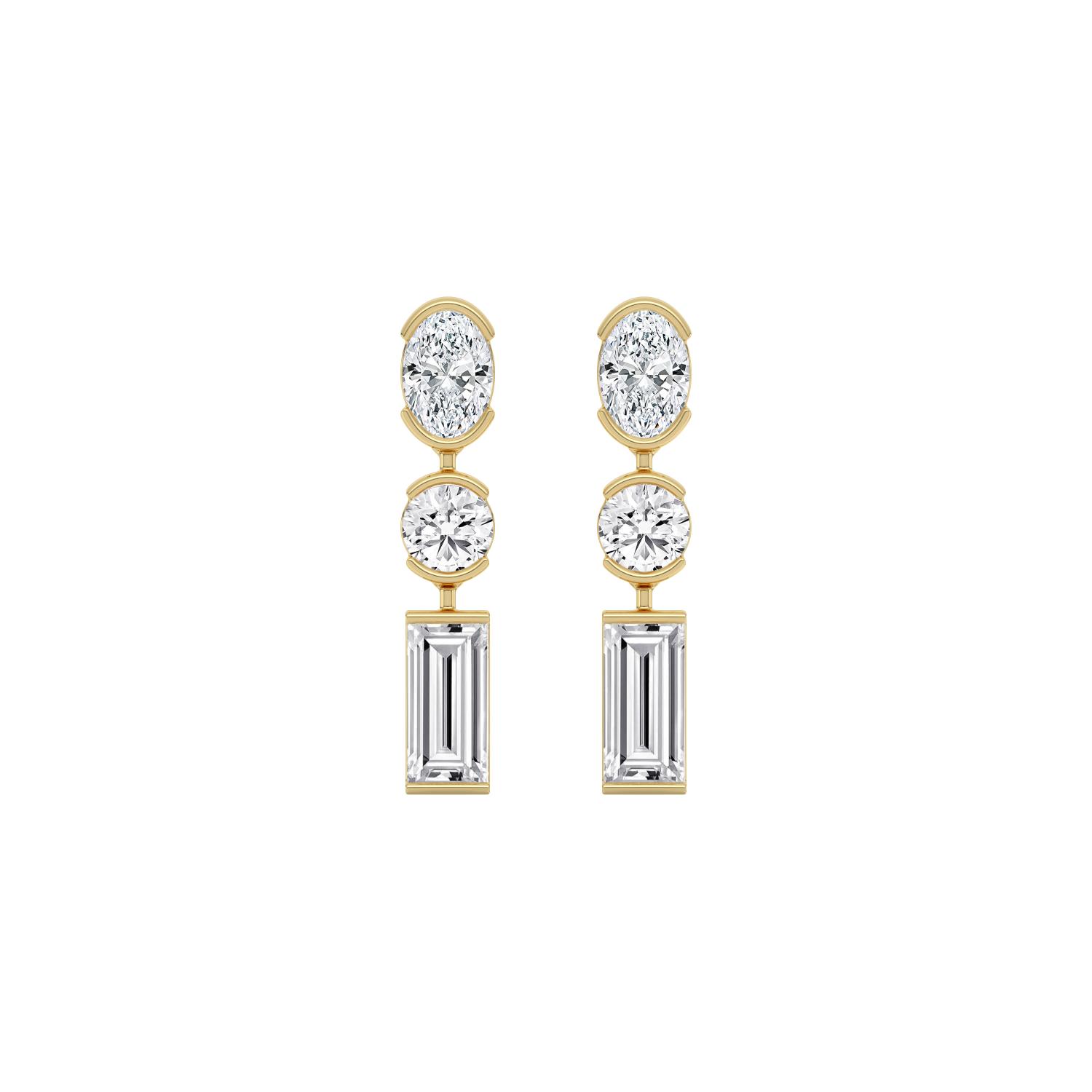 14K Yellow Gold Diamond Earrings