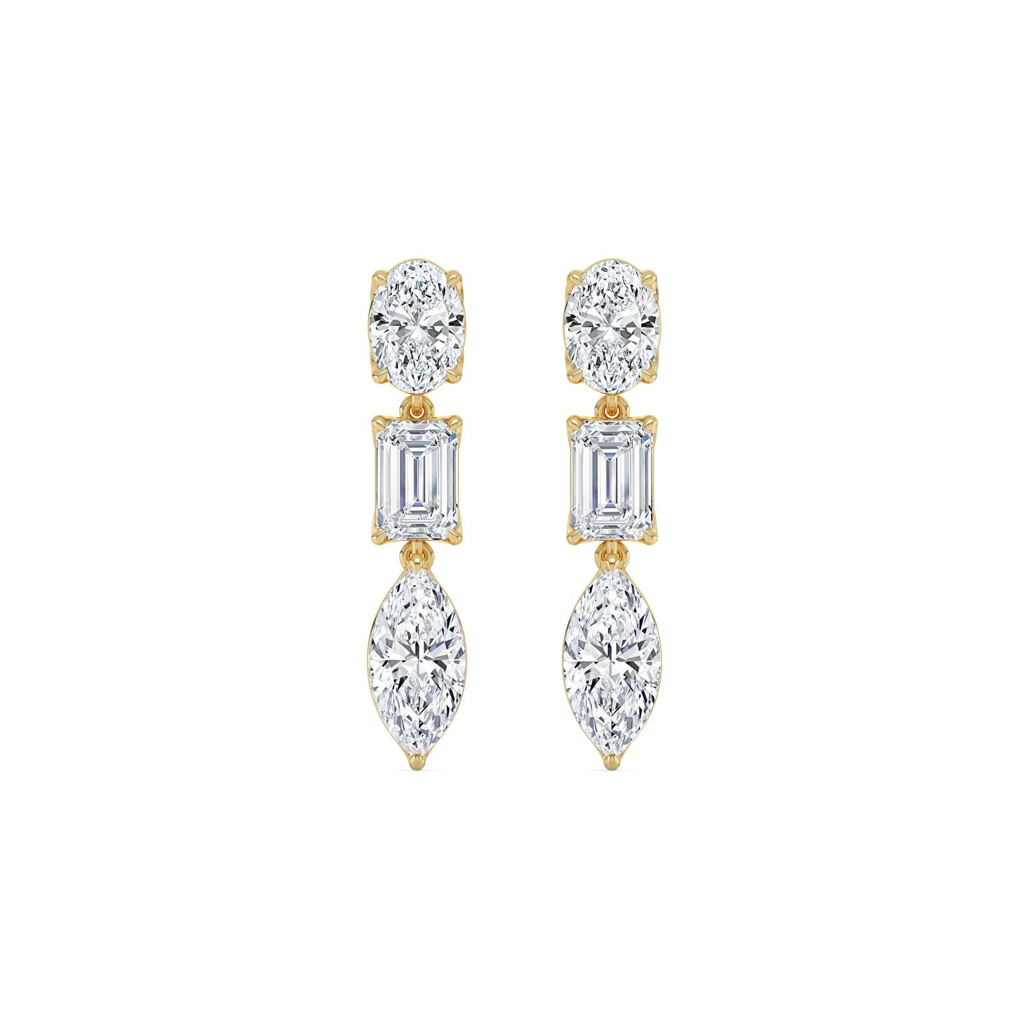 14K Yellow Gold Diamond Earrings
