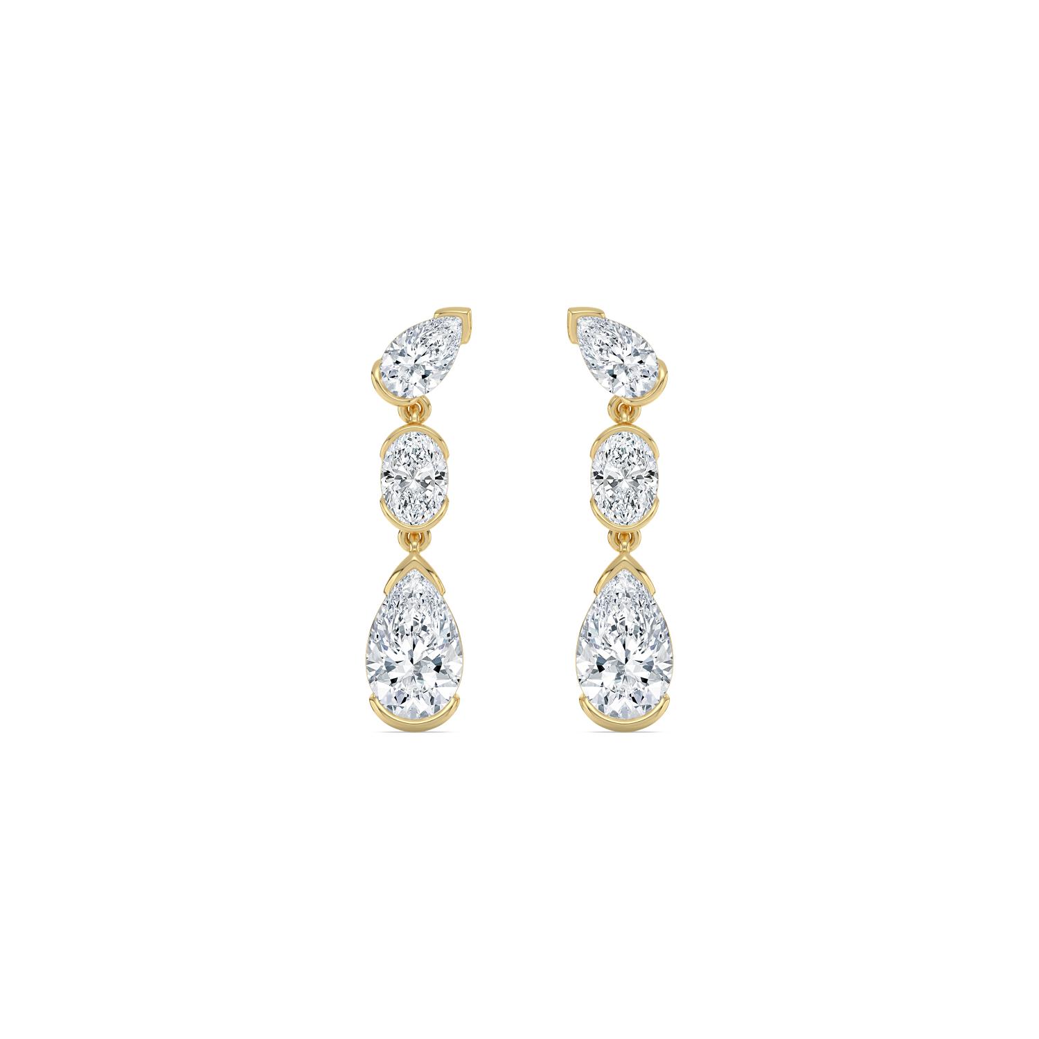 14K Yellow Gold Diamond Earrings