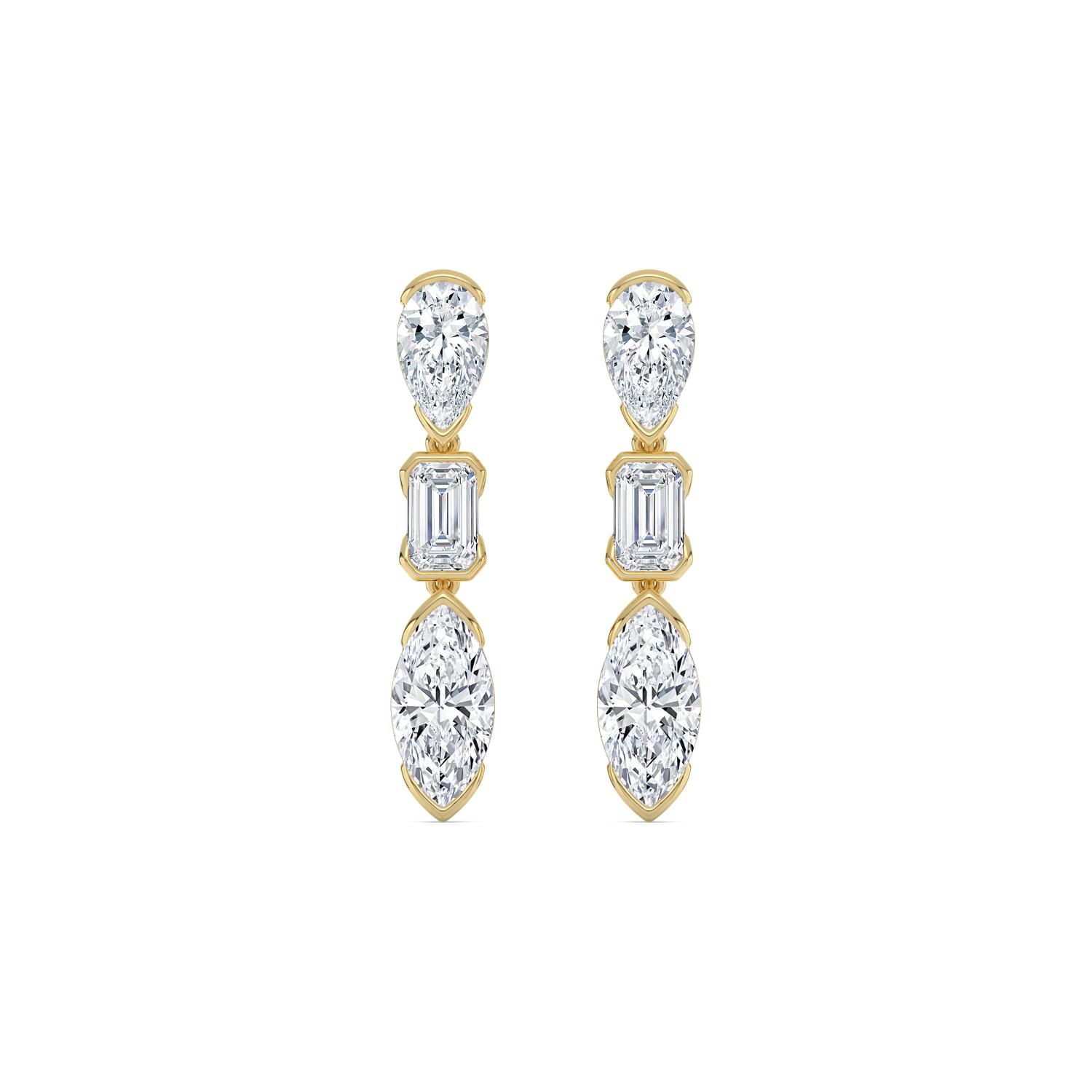 14K Yellow Gold Diamond Earrings