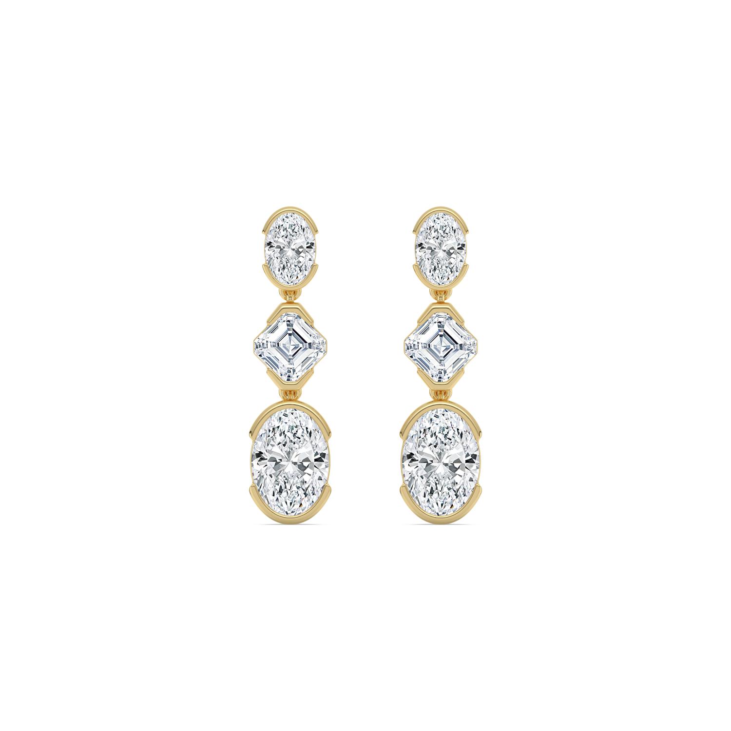 14K Yellow Gold Diamond Earrings