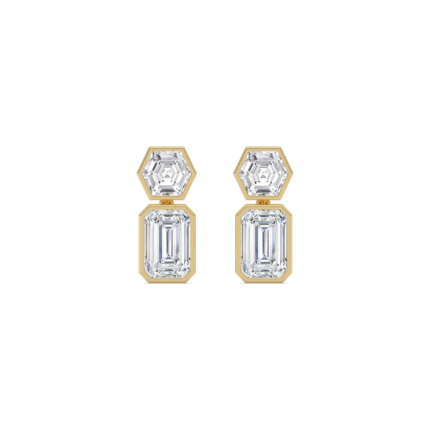 14K Yellow Gold Diamond Earrings